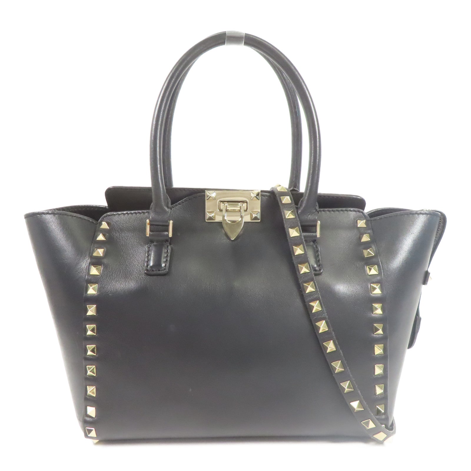 Valentino 牛皮皮革Shoulder Bag金扣手挽肩背兩用袋