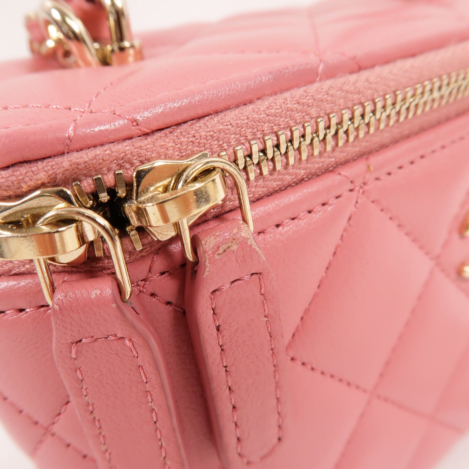 CHANEL 羊皮皮革Handle Vanity Case鏈帶手挽肩背兩用袋
