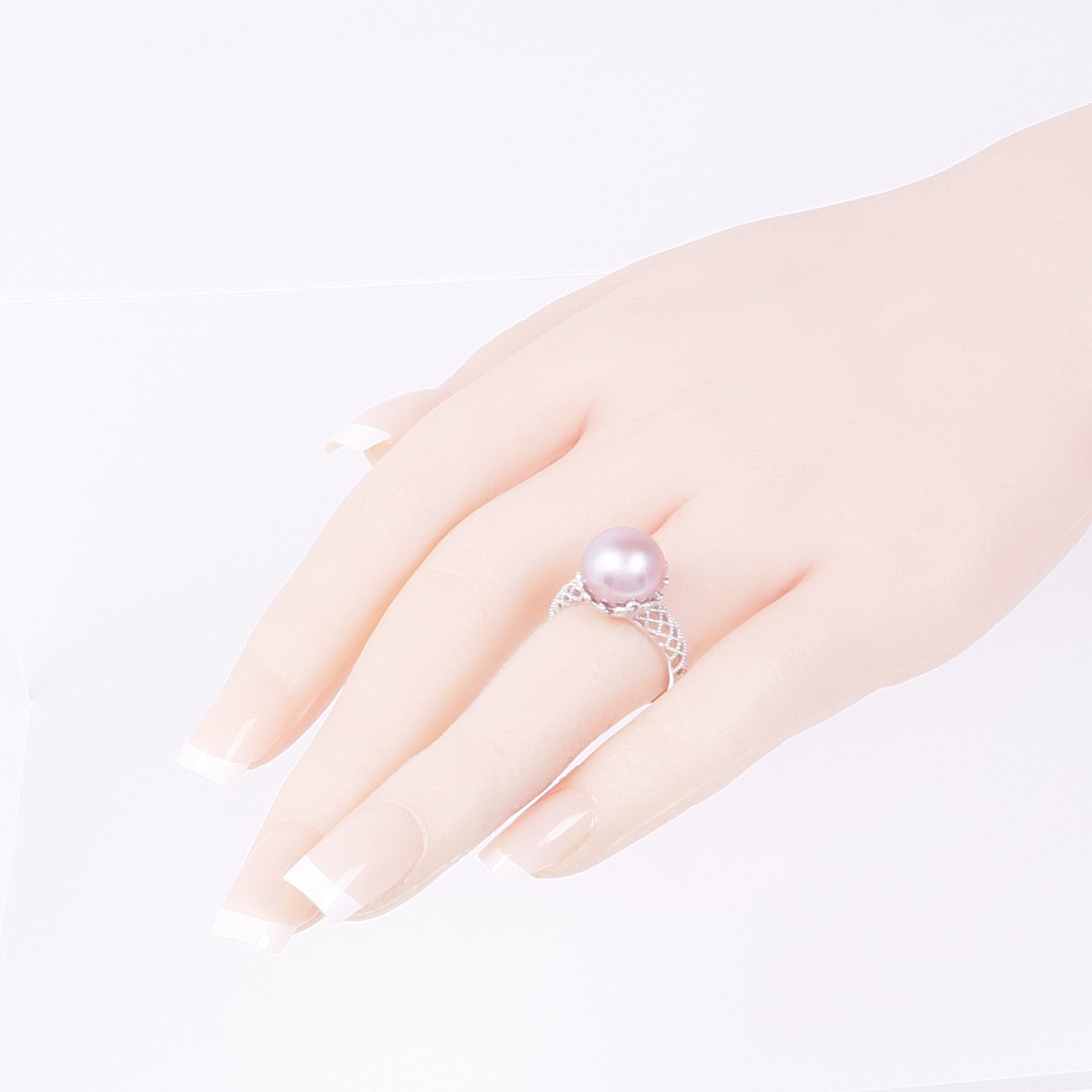 JEWELRY 18K白金Pearl Diamond Ring珍珠/鑽石戒指US#6.75