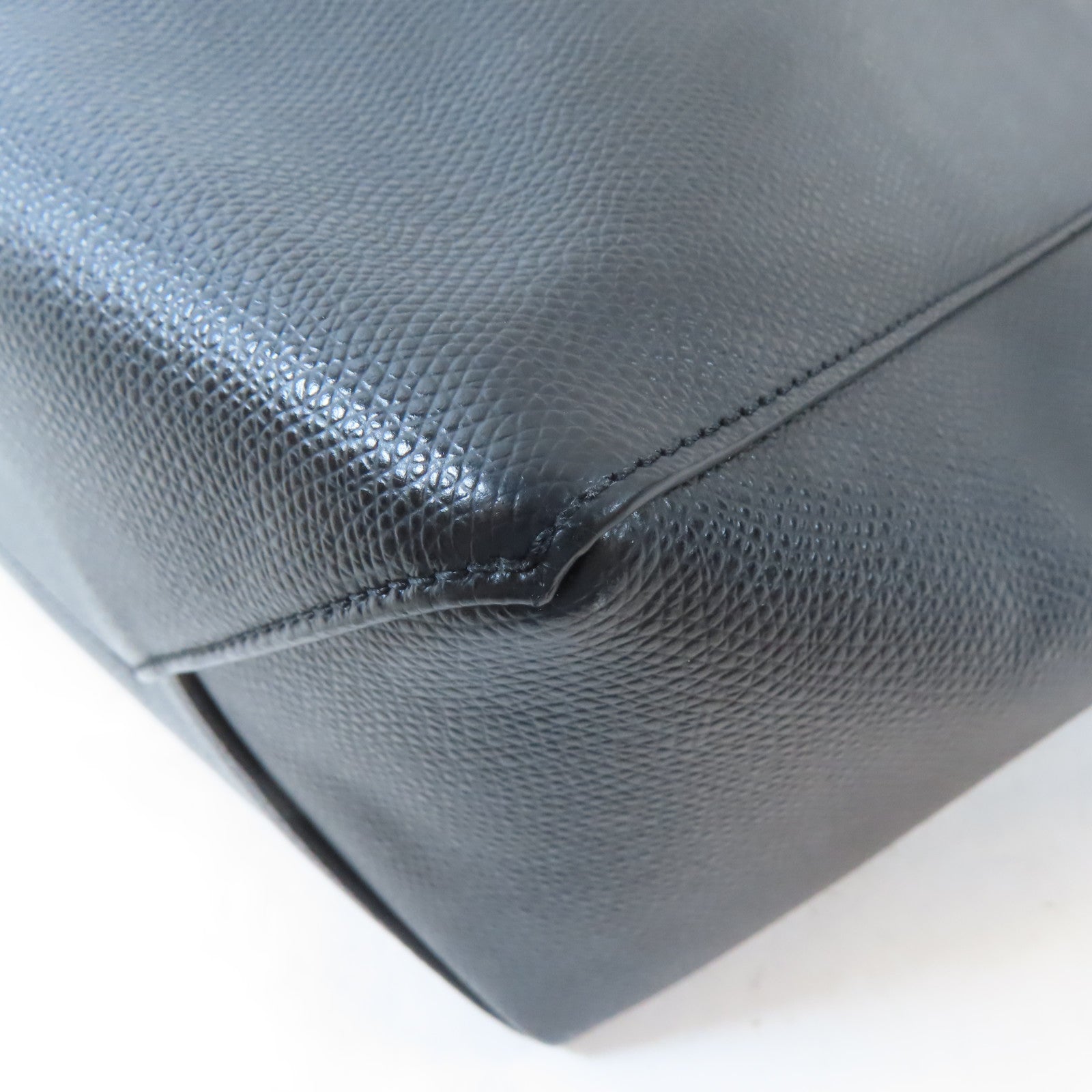 CELINE 牛皮皮革Handbag銀扣手挽袋黑色
