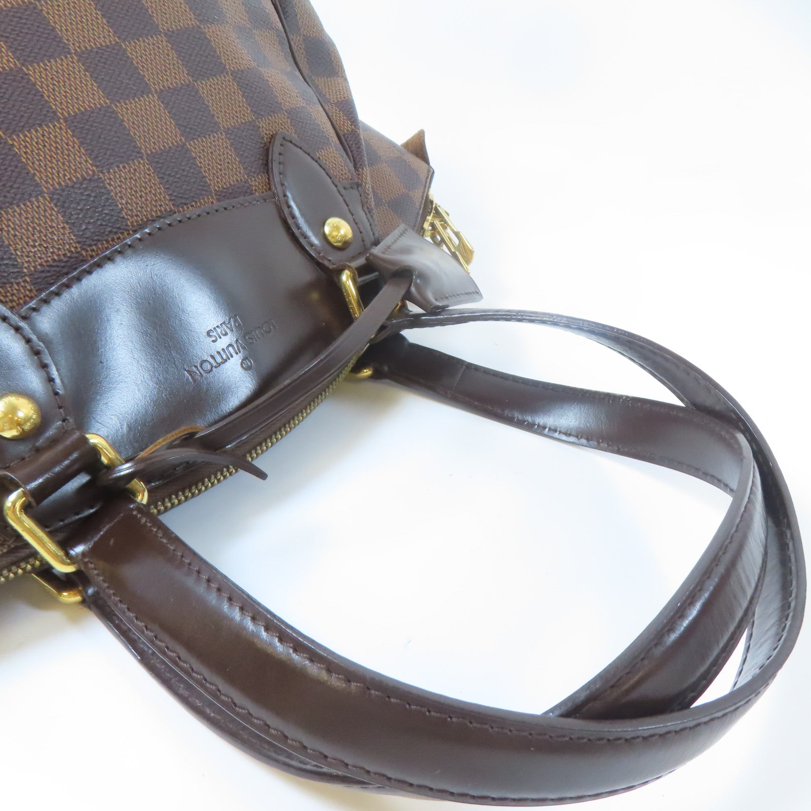 LOUIS VUITTON 【激減優惠】Damier Ebene Verona PM金扣手挽袋啡色