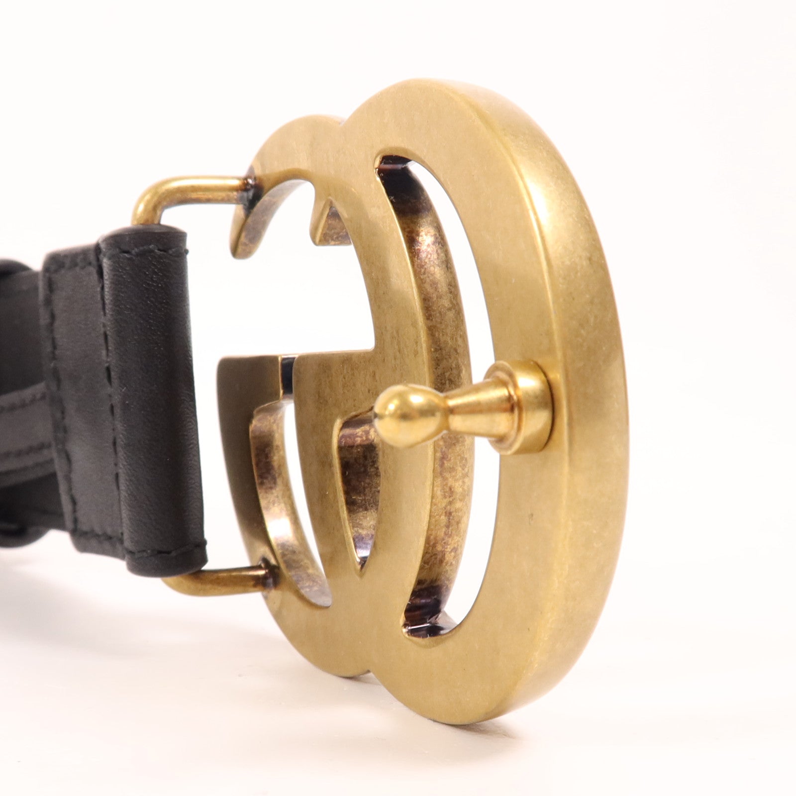 GUCCI 牛皮皮革Belt金扣皮帶