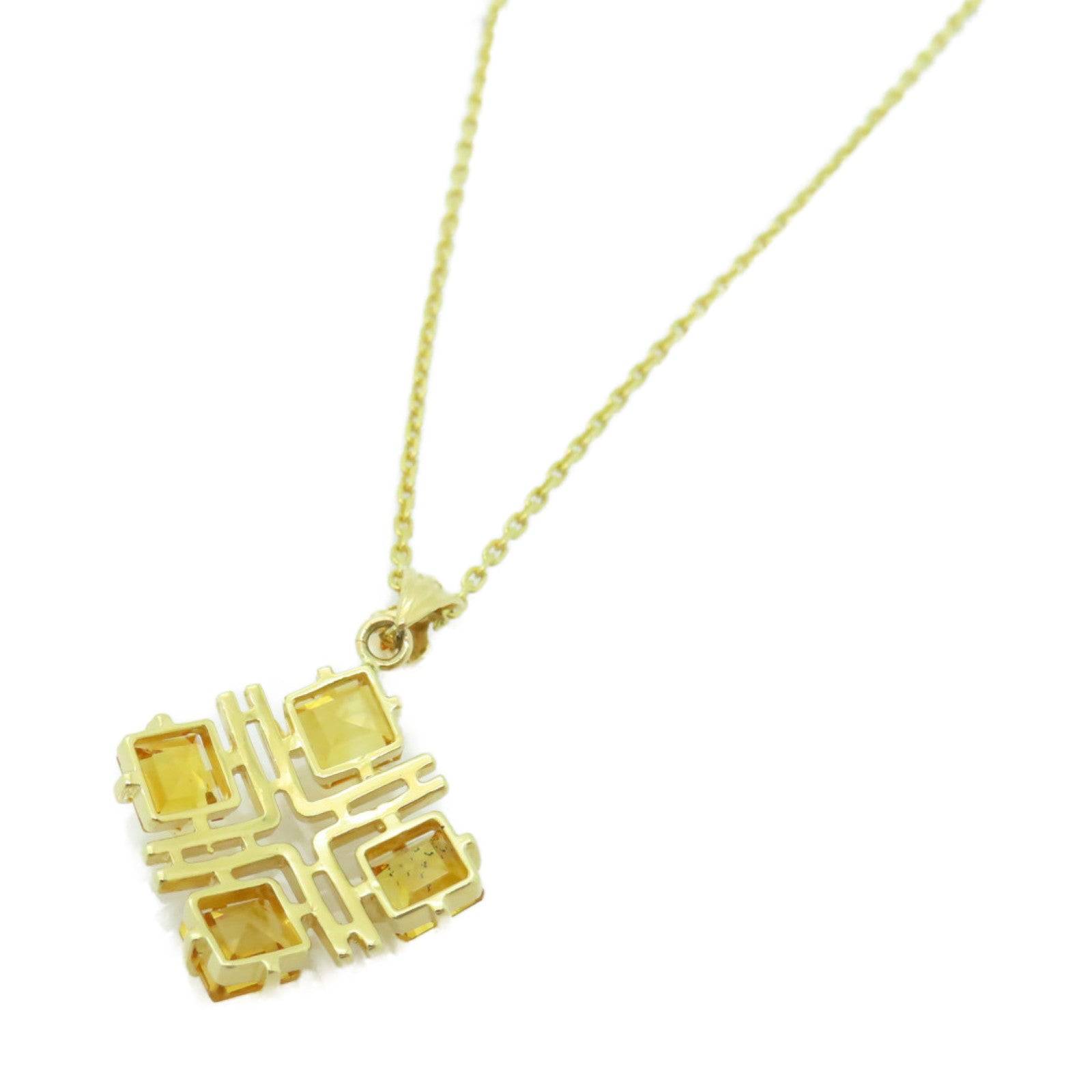 JEWELRY 【激減優惠】18K黃金Crystal Necklace水晶項鍊黃色