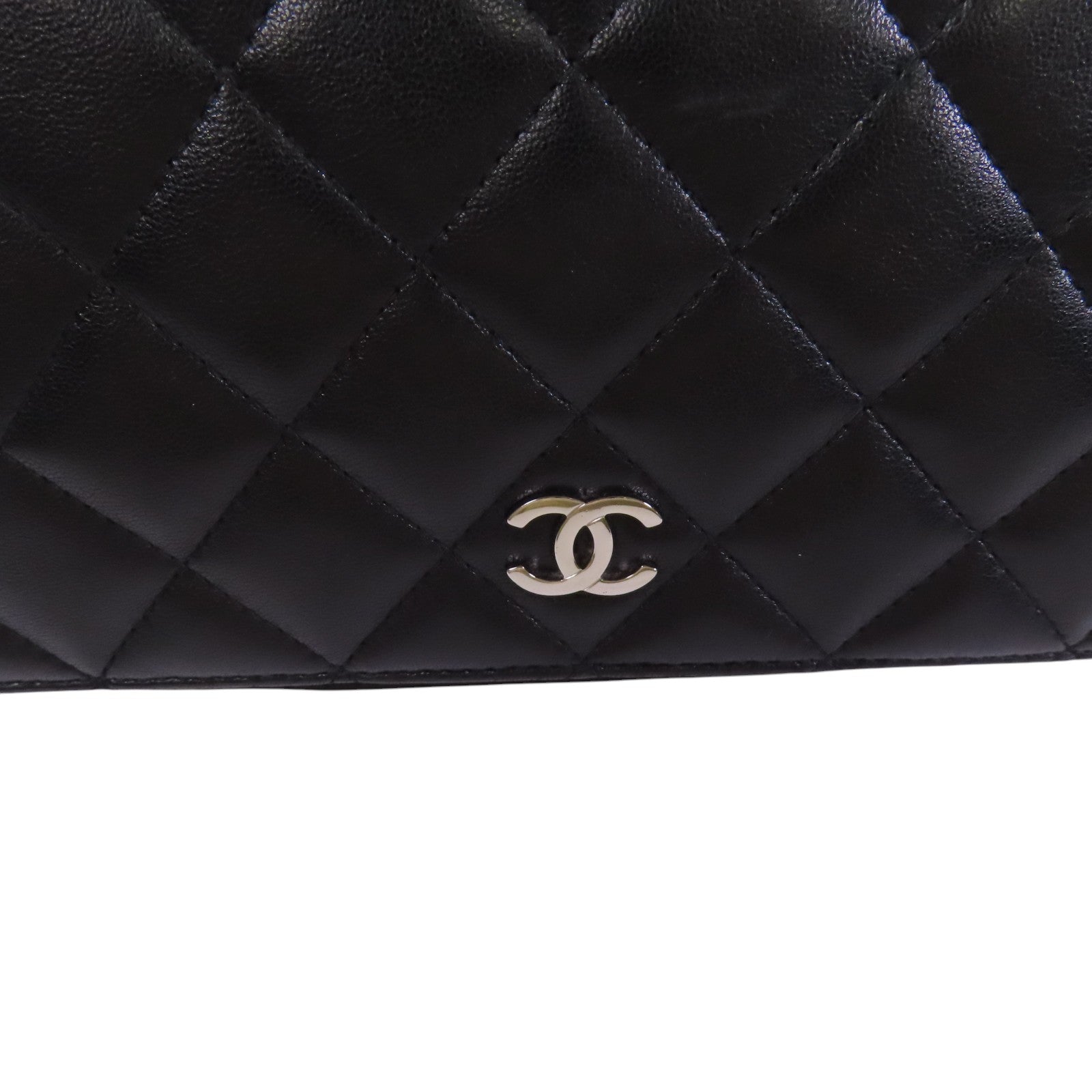 CHANEL 羊皮皮革WOC銀扣鏈帶肩背袋
