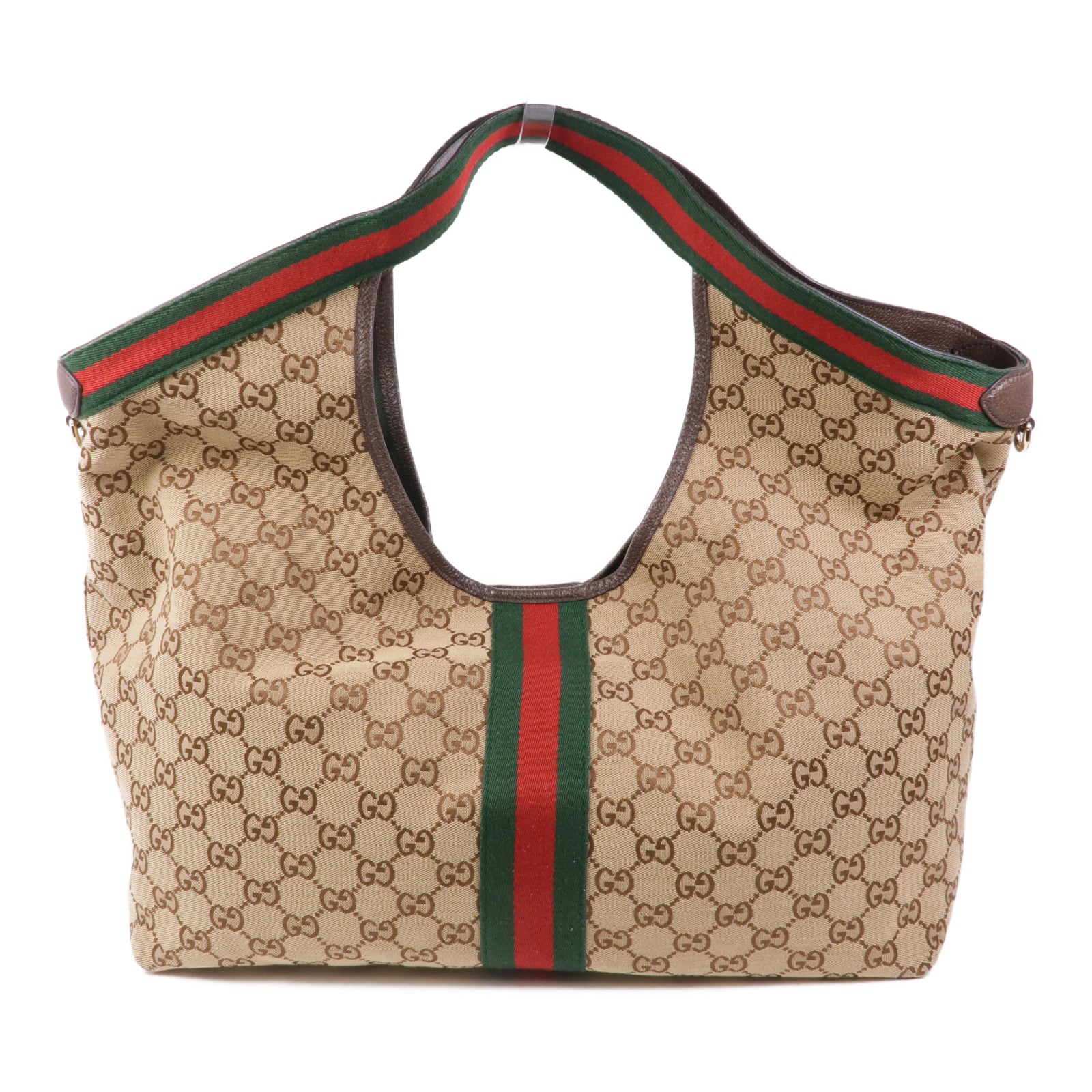 GUCCI 帆布Giglio Large Tote Bag銀扣肩背袋