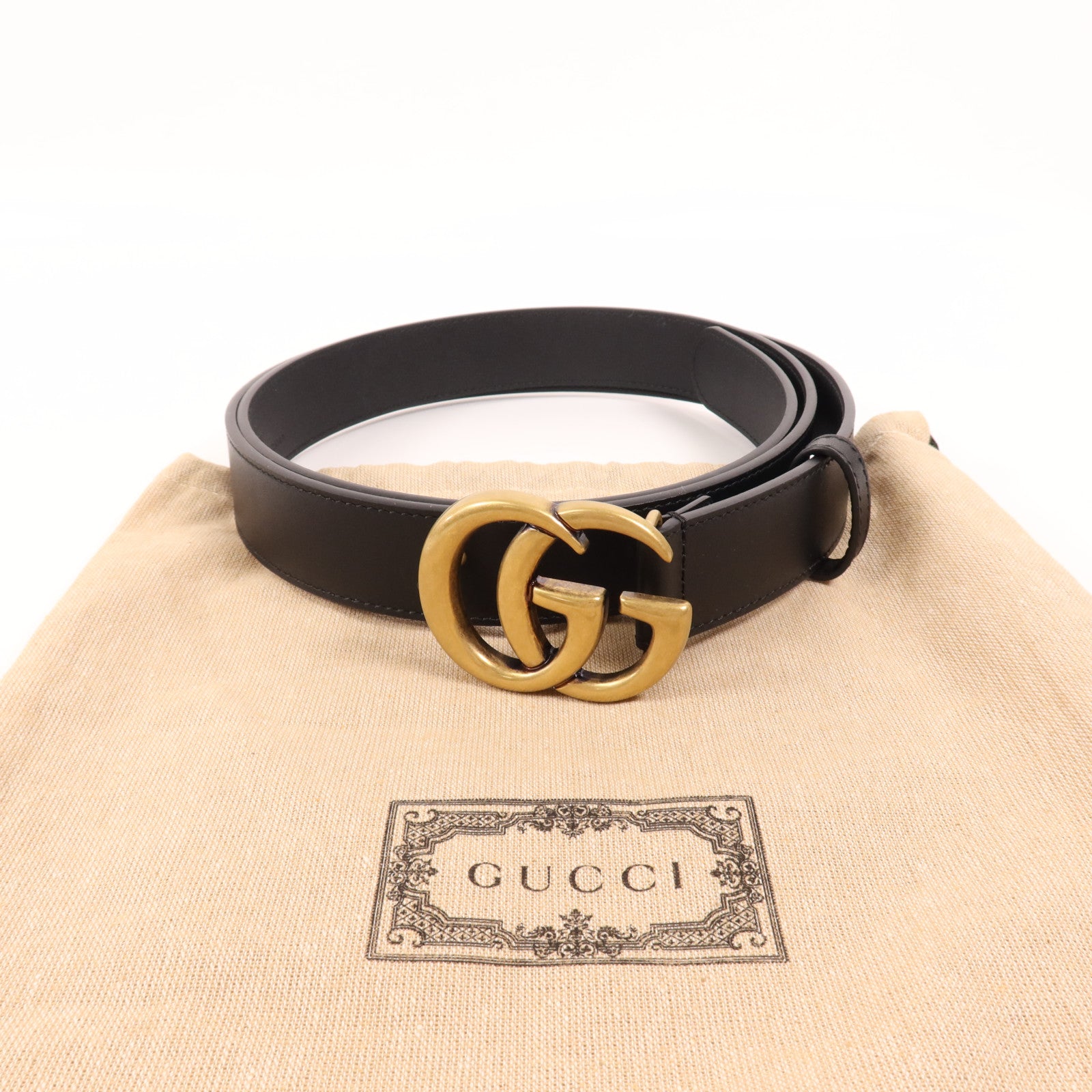GUCCI 牛皮皮革Belt金扣皮帶