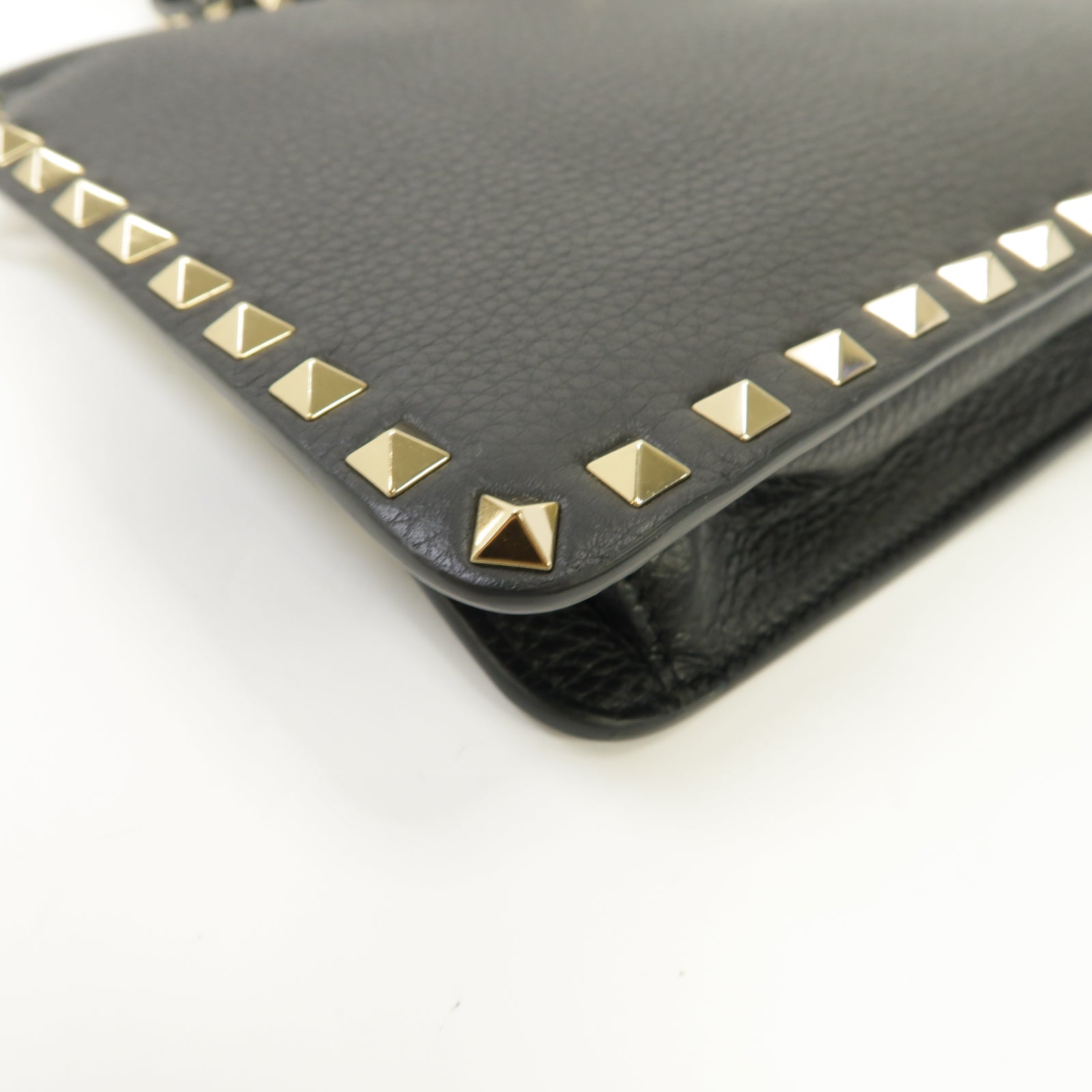 Valentino 牛皮皮革Garavani Rockstud金扣肩背袋黑色