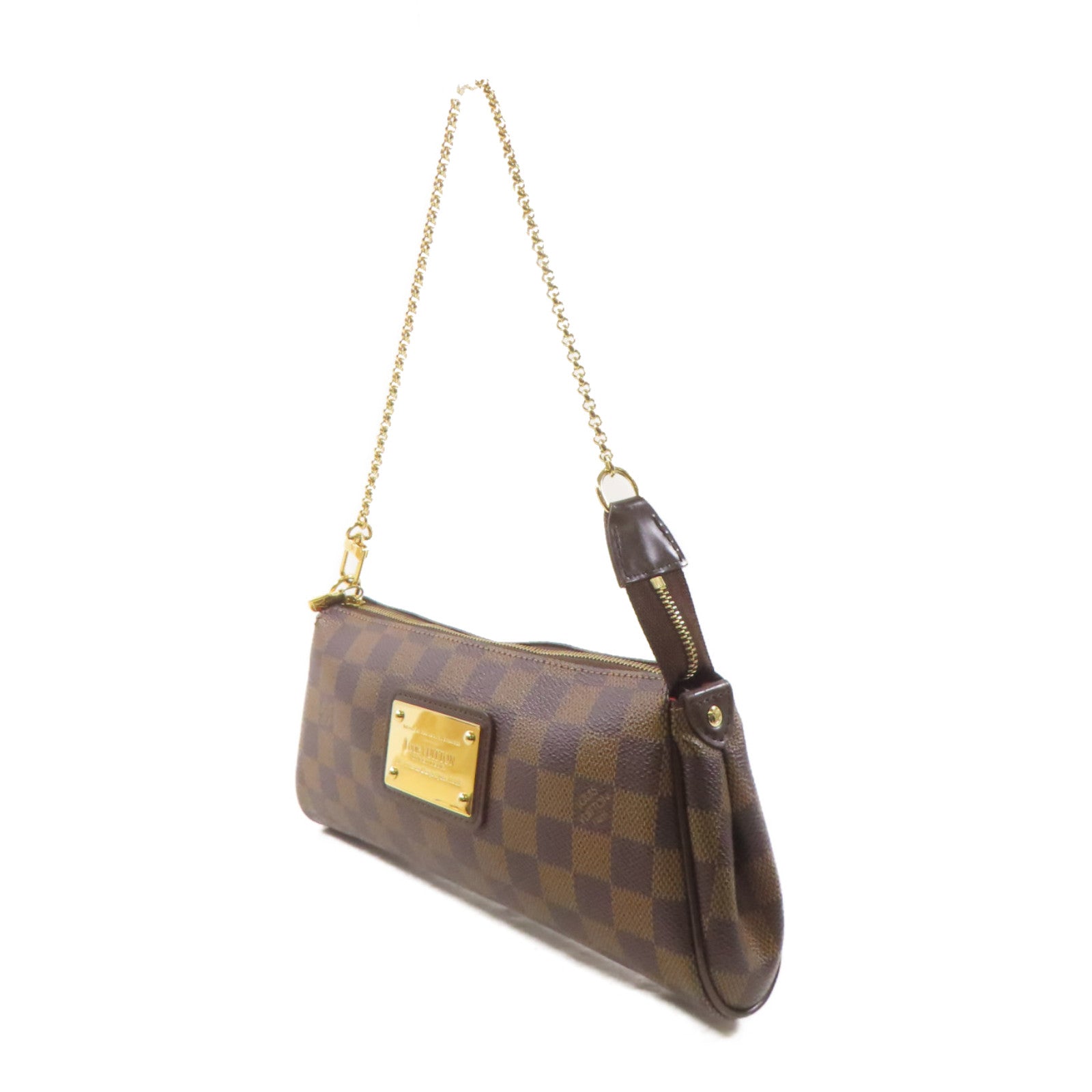 LOUIS VUITTON Damier Eva金扣手挽肩背兩用袋棕色