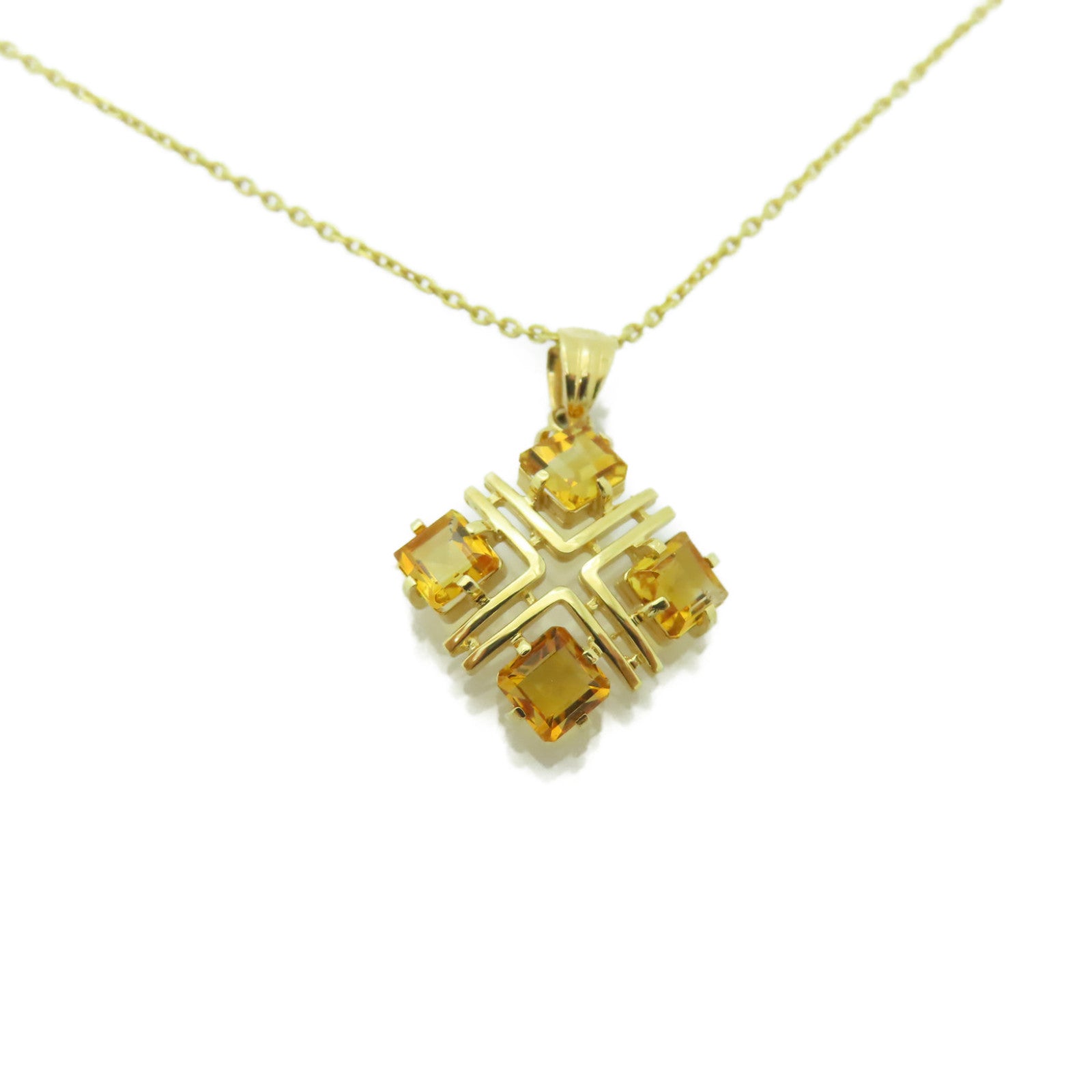 JEWELRY 【激減優惠】18K黃金Crystal Necklace水晶項鍊黃色