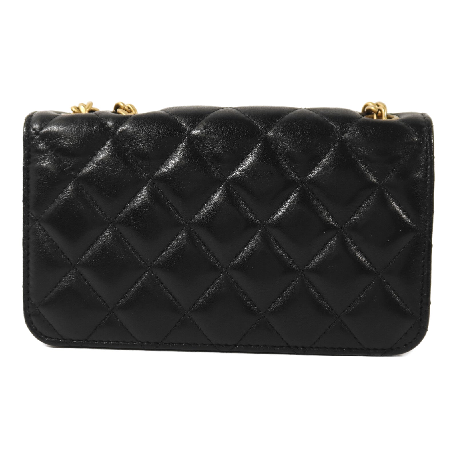 CHANEL 羊皮皮革Chain Shoulder金扣鏈帶肩背袋