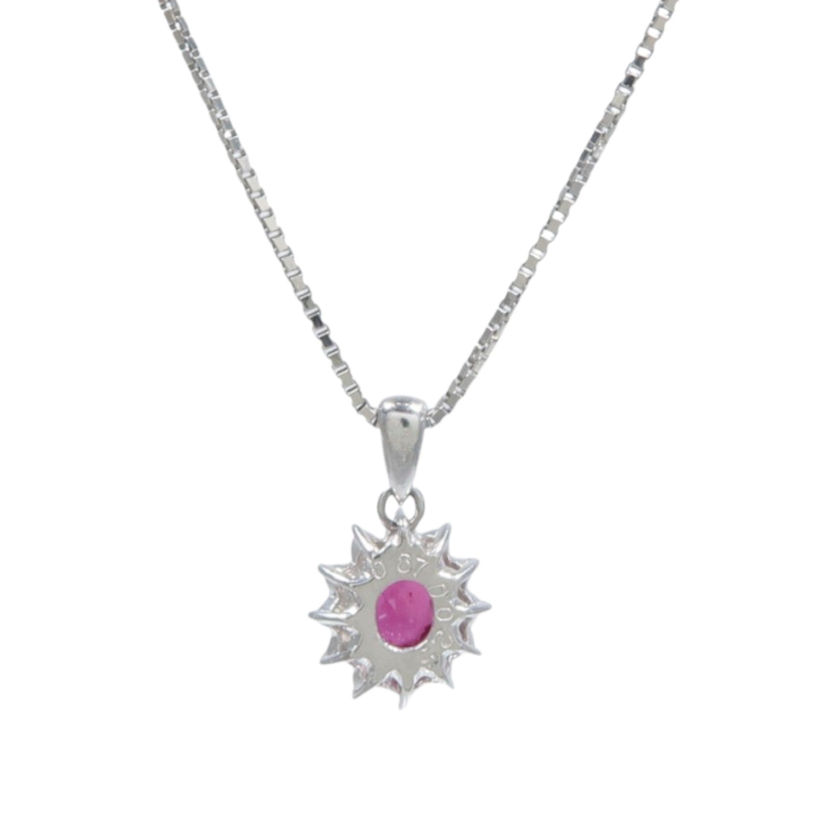 JEWELRY PT900/PT850鉑金Ruby Diamond Necklace紅寶石/鑽石項鍊