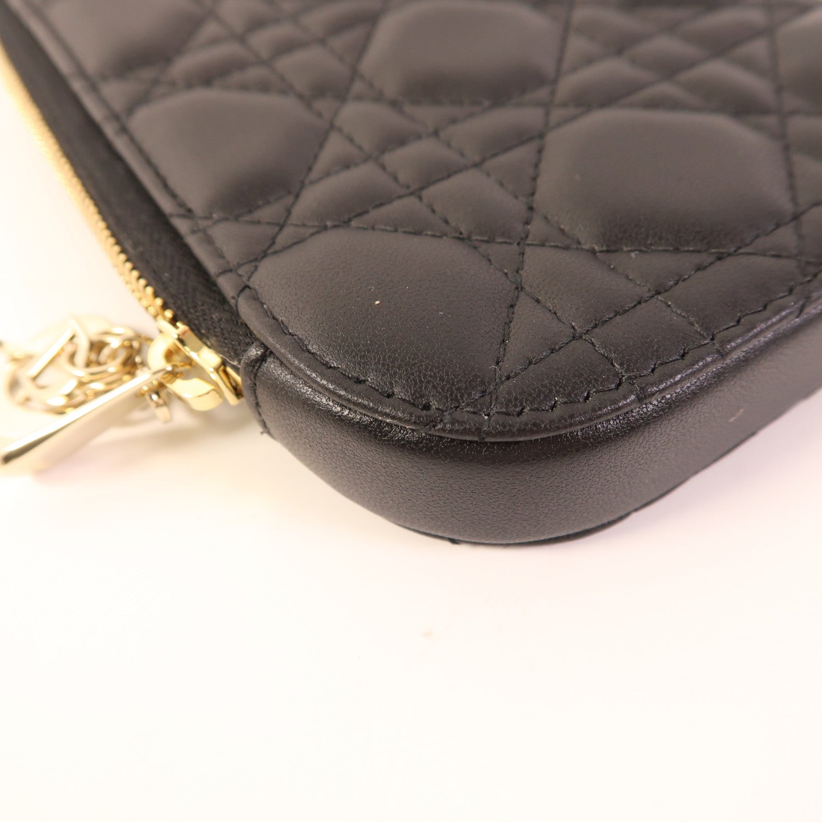 Dior 羊皮皮革Phone Holder金扣鏈帶手機袋