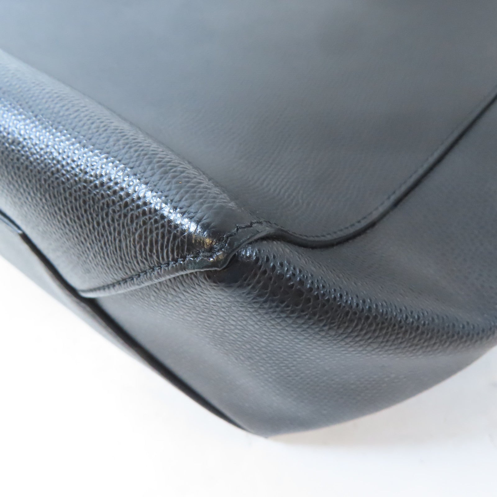 CELINE 牛皮皮革Handbag銀扣手挽袋黑色