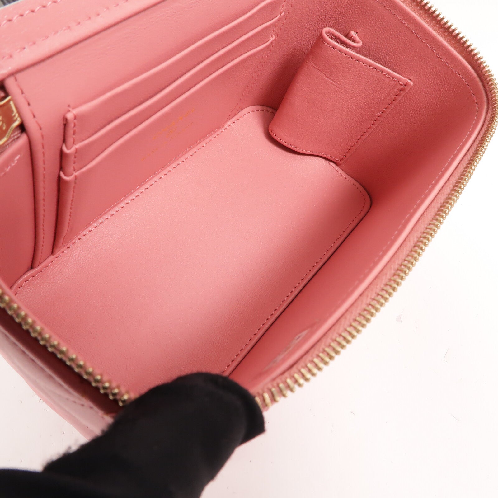 CHANEL 羊皮皮革Handle Vanity Case鏈帶手挽肩背兩用袋