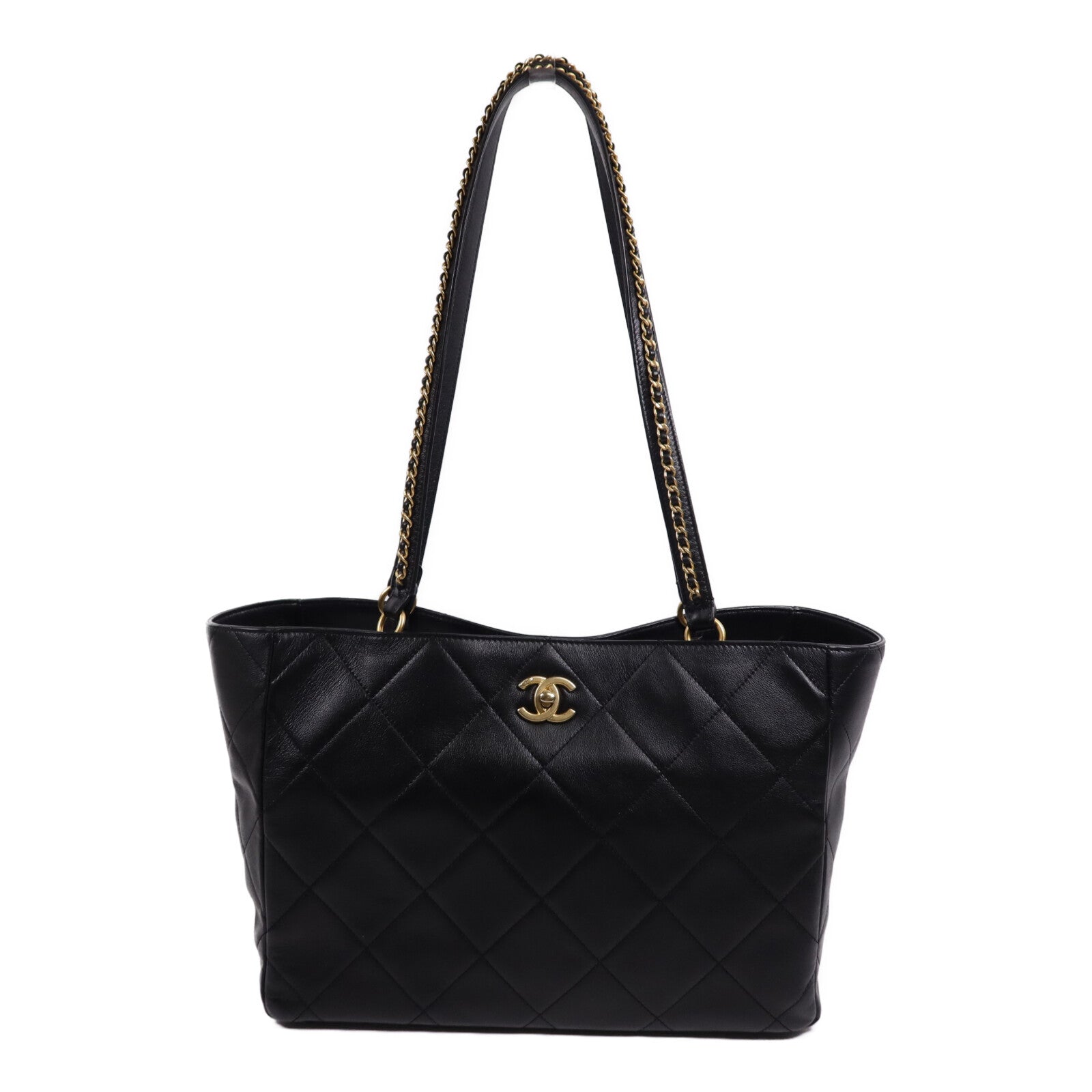 CHANEL 牛皮皮革Matelasse Tote金扣手挽袋