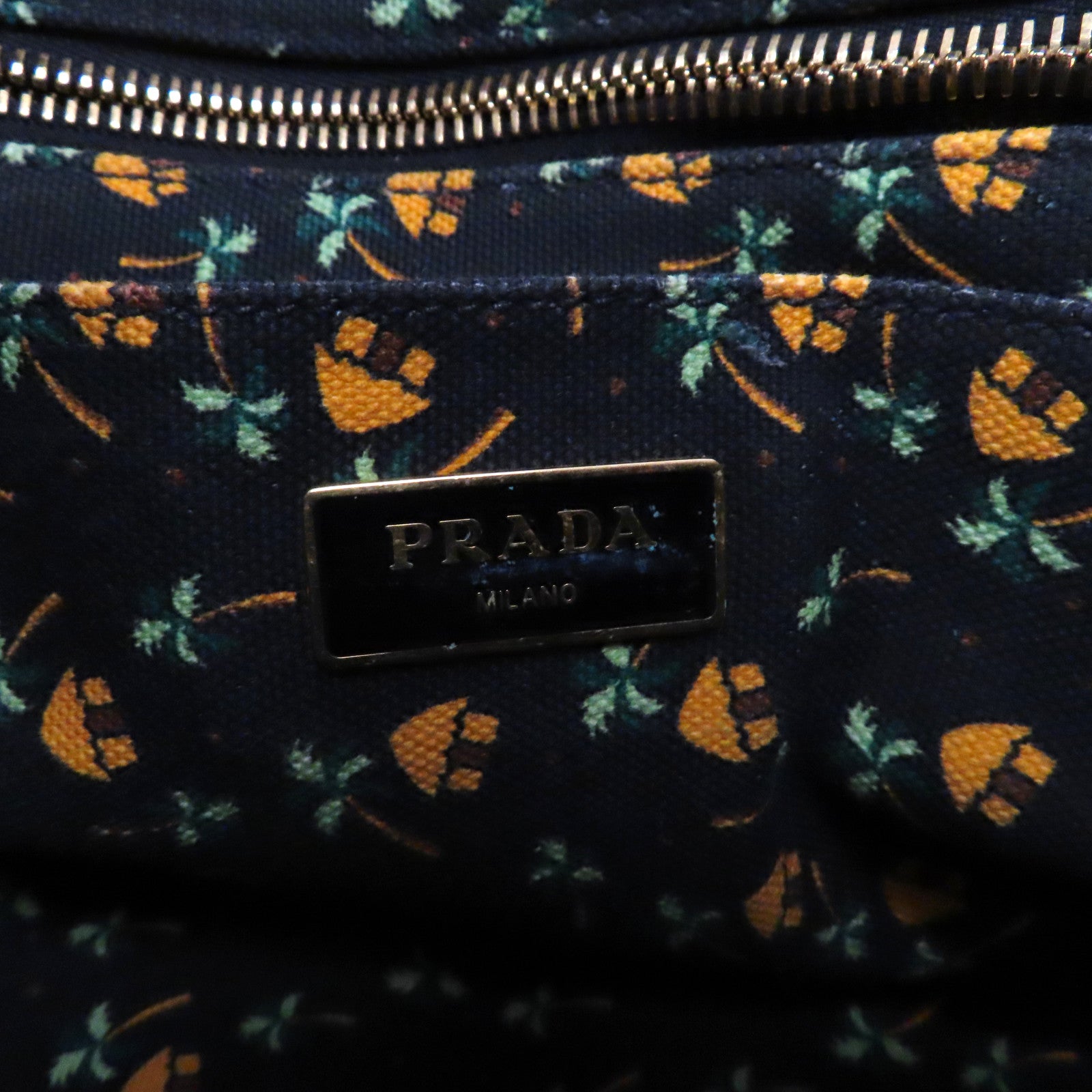 PRADA 【激減優惠】牛仔布Canapa Tote Bag金扣手挽肩背兩用袋黑色