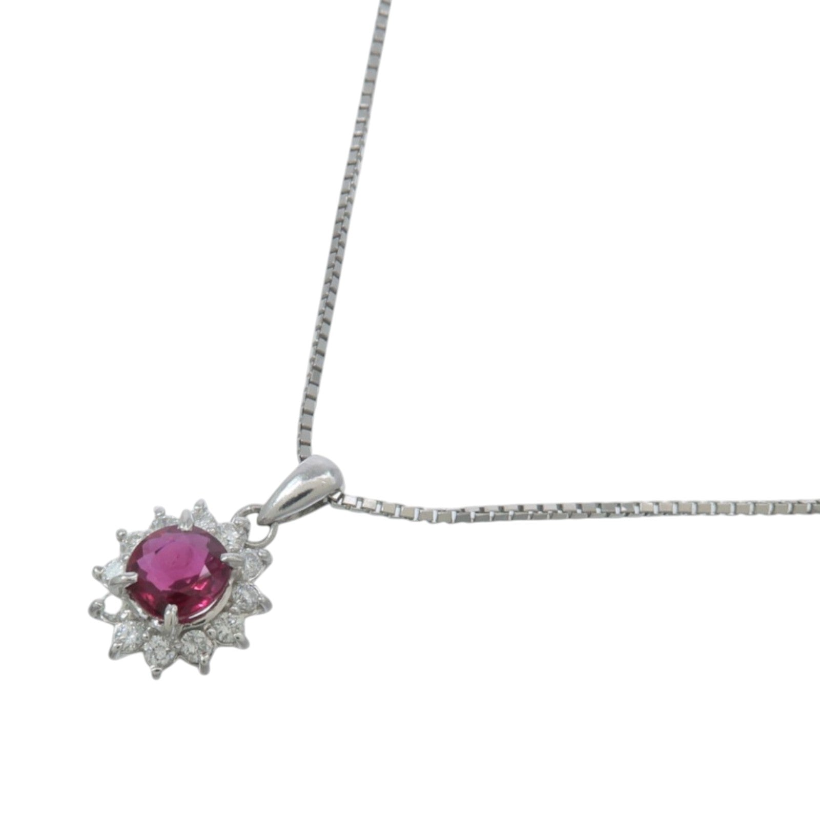 JEWELRY PT900/PT850鉑金Ruby Diamond Necklace紅寶石/鑽石項鍊