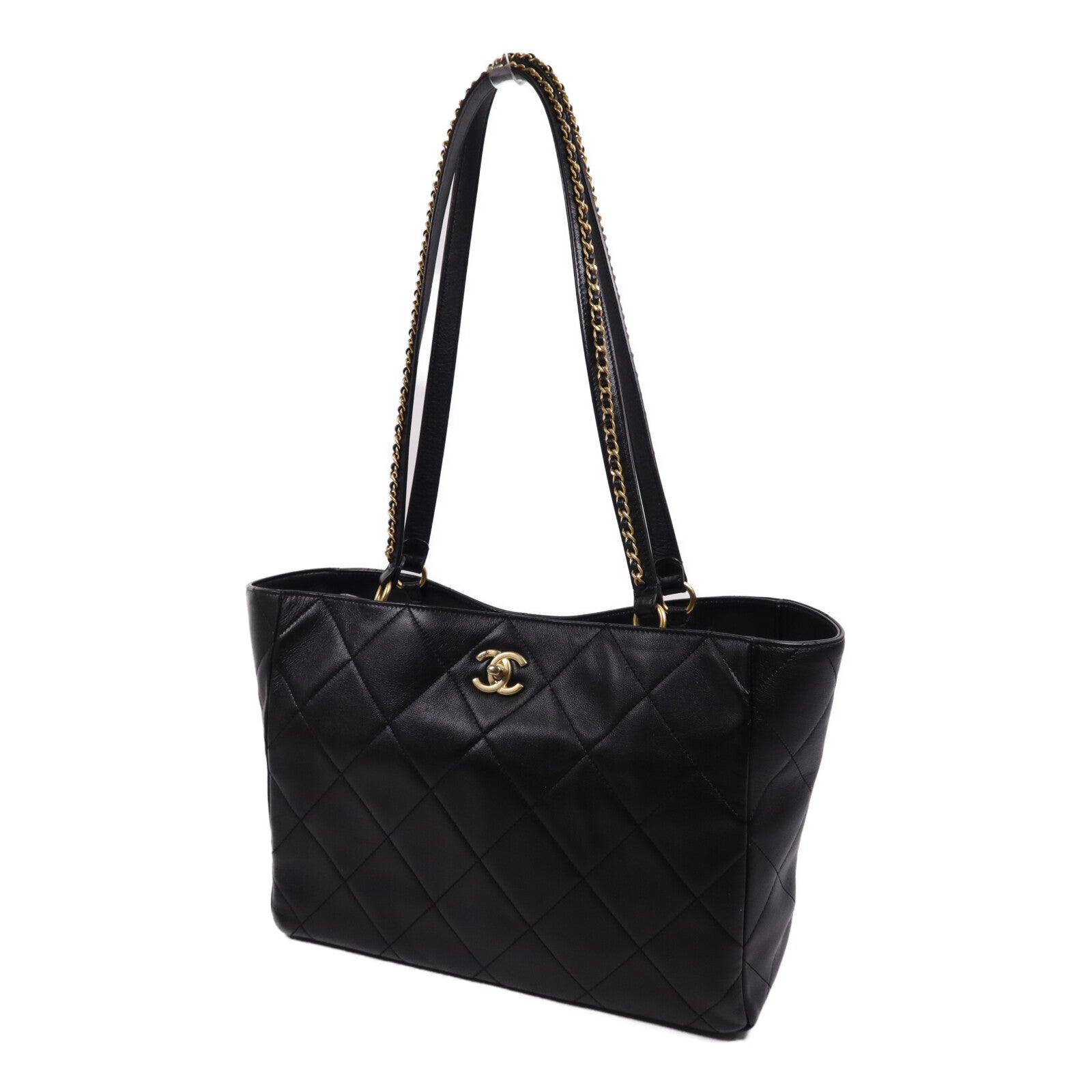 CHANEL 牛皮皮革Matelasse Tote金扣手挽袋