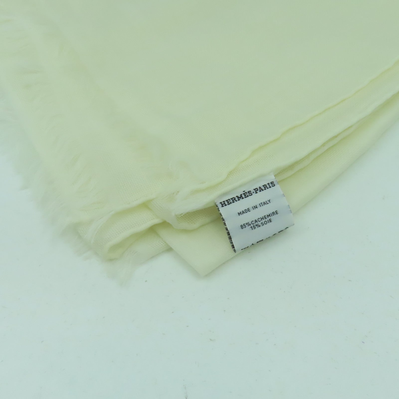 HERMES 【激減優惠】羊絨/絲質Scarf絲巾白色