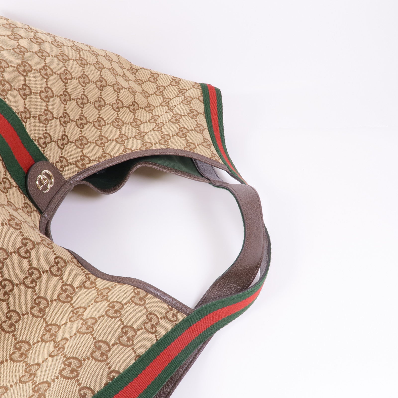 GUCCI 帆布Giglio Large Tote Bag銀扣肩背袋