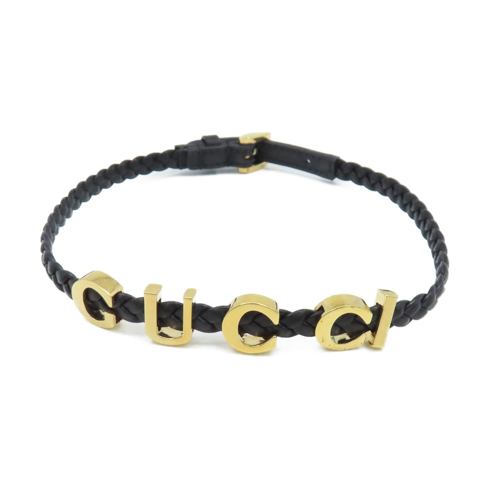 GUCCI 【激減優惠】牛皮皮革Gucci Choker項圈黑色/金色