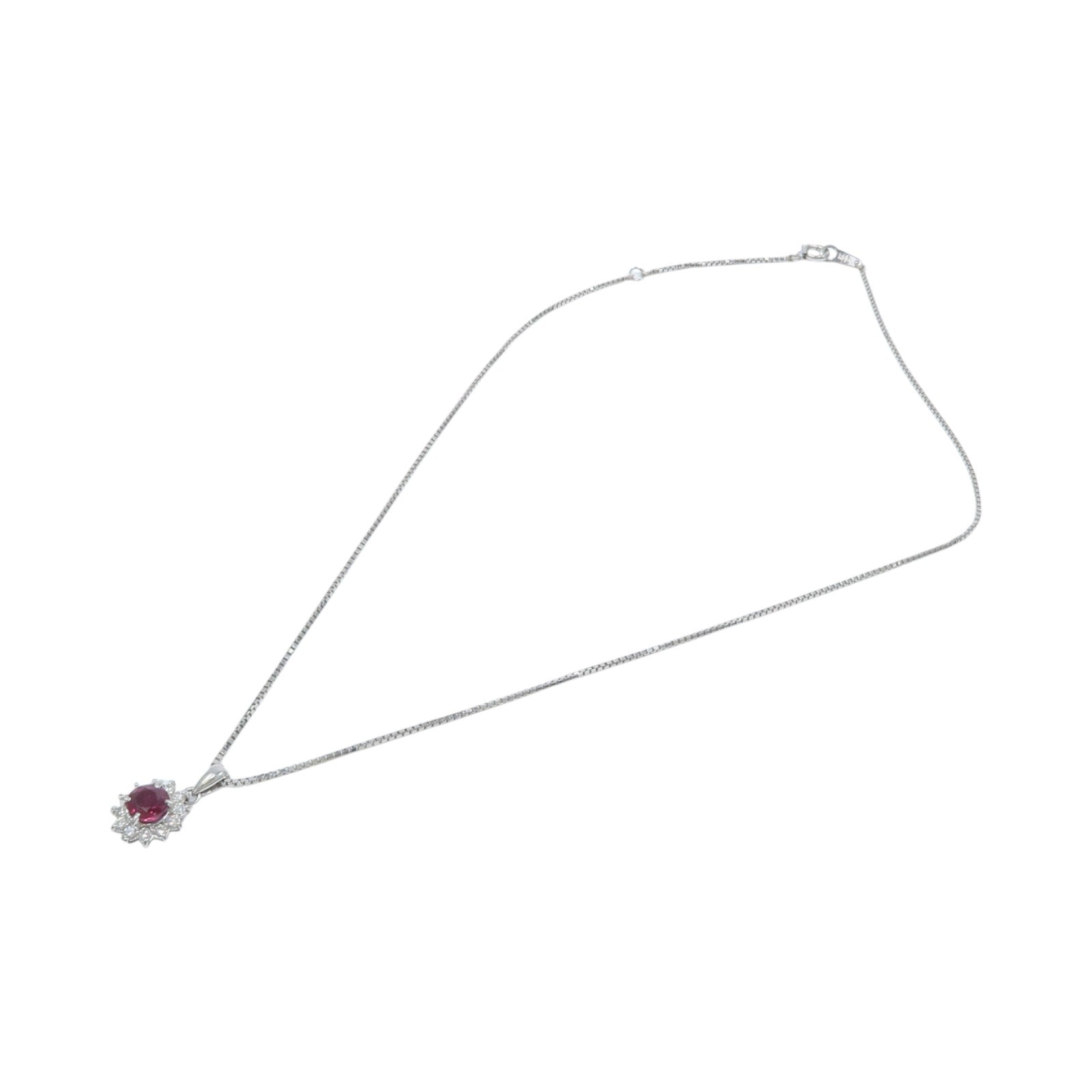 JEWELRY PT900/PT850鉑金Ruby Diamond Necklace紅寶石/鑽石項鍊