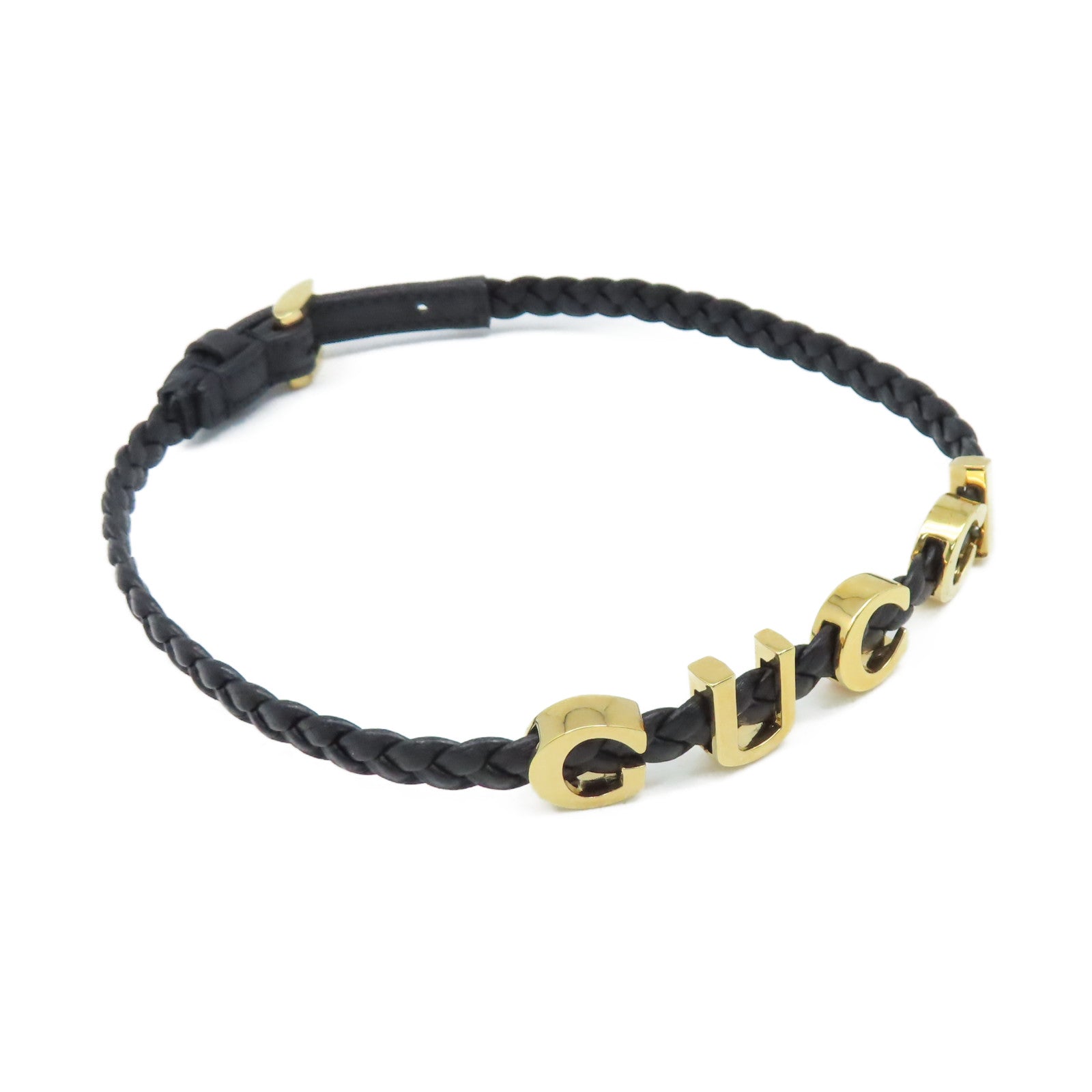 GUCCI 【激減優惠】牛皮皮革Gucci Choker項圈黑色/金色