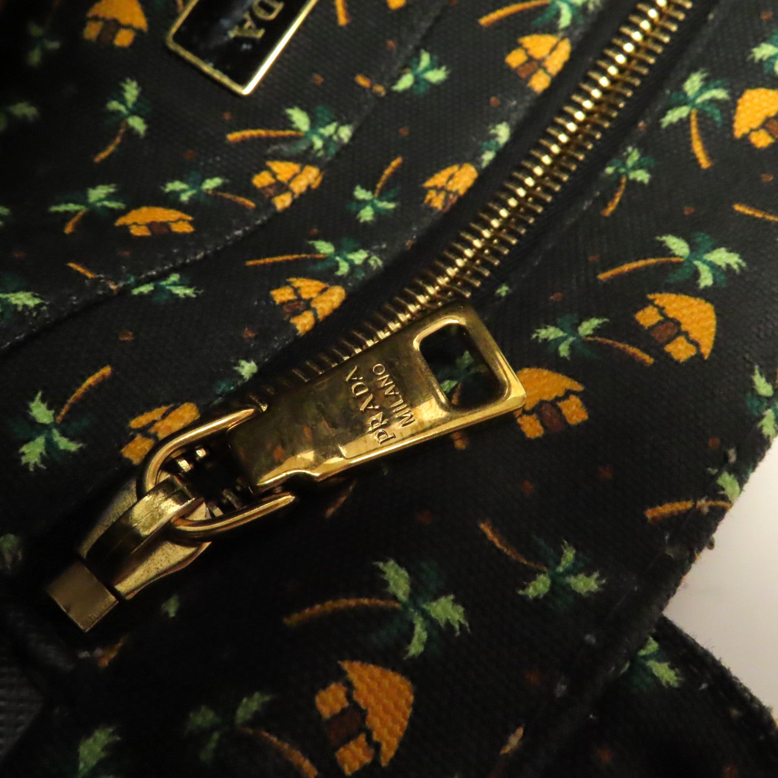 PRADA 【激減優惠】牛仔布Canapa Tote Bag金扣手挽肩背兩用袋黑色