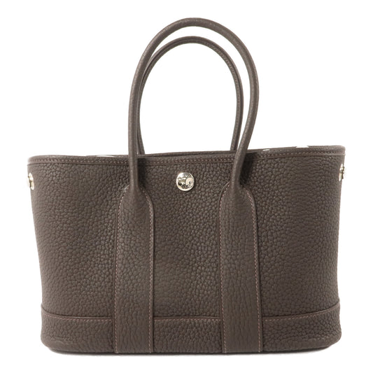 HERMES Negonda皮革Mini Garden Party手挽袋Bai-Brun