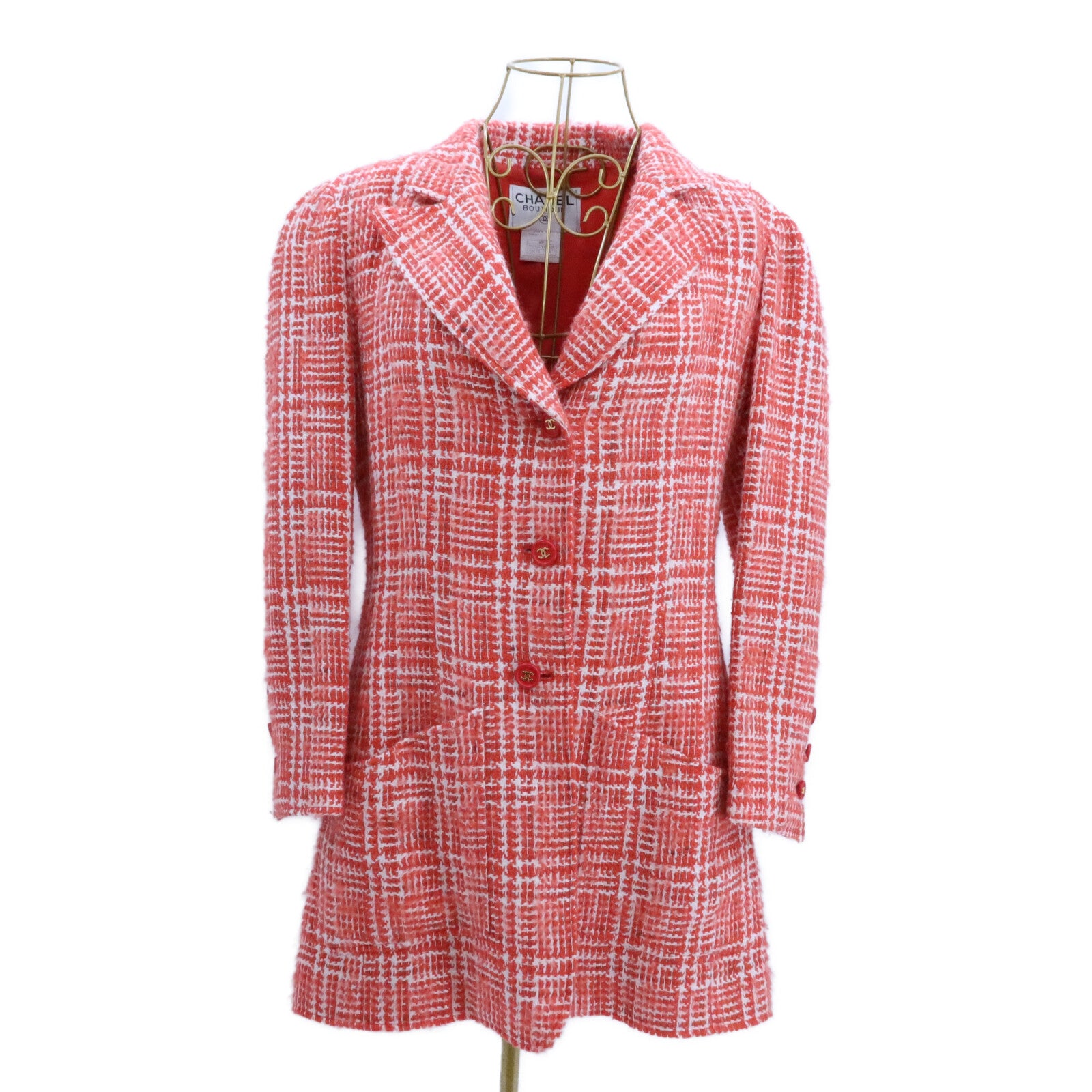 CHANEL Wool/Acrvlic/MohairTweed Long Coat大衣