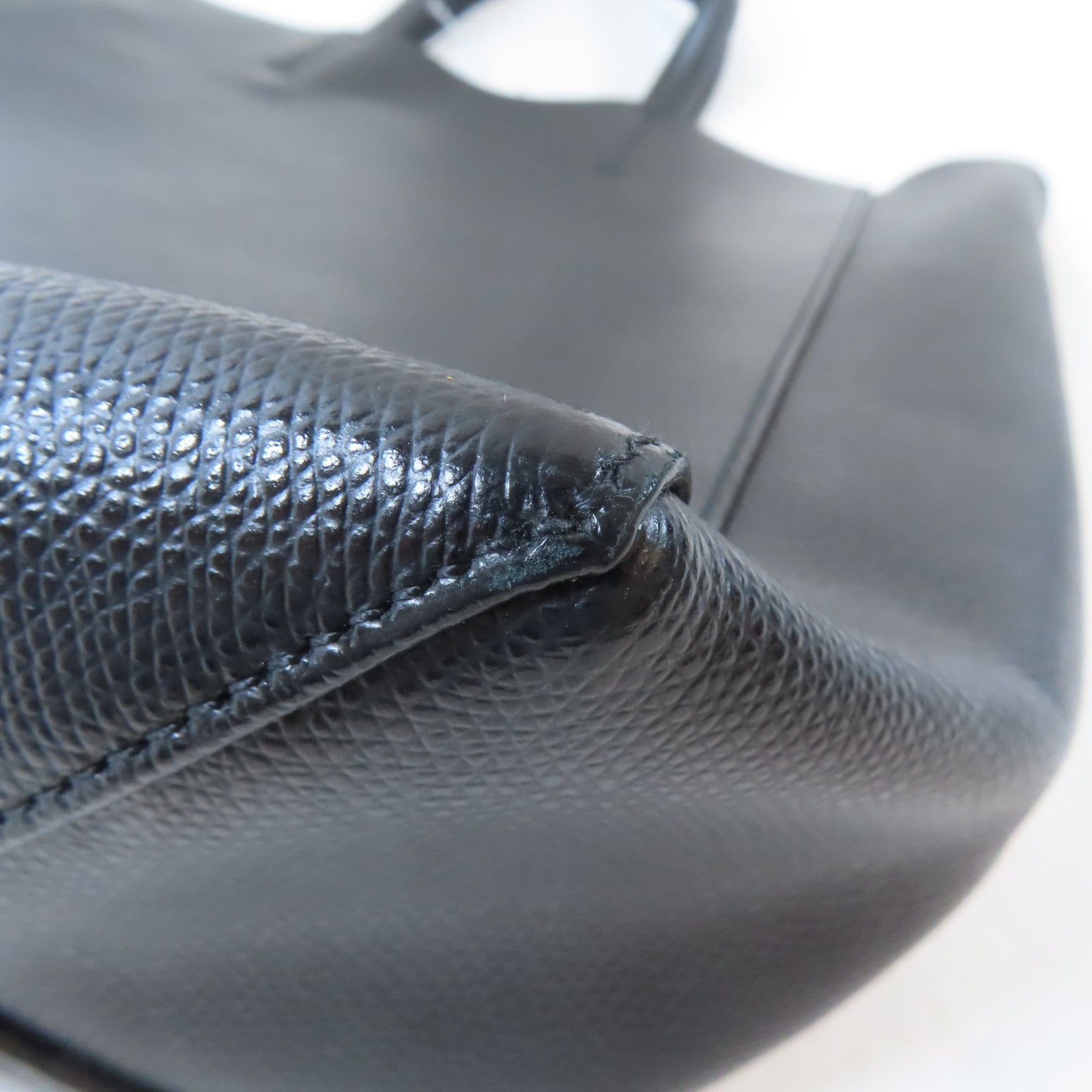 CELINE 牛皮皮革Handbag銀扣手挽袋黑色