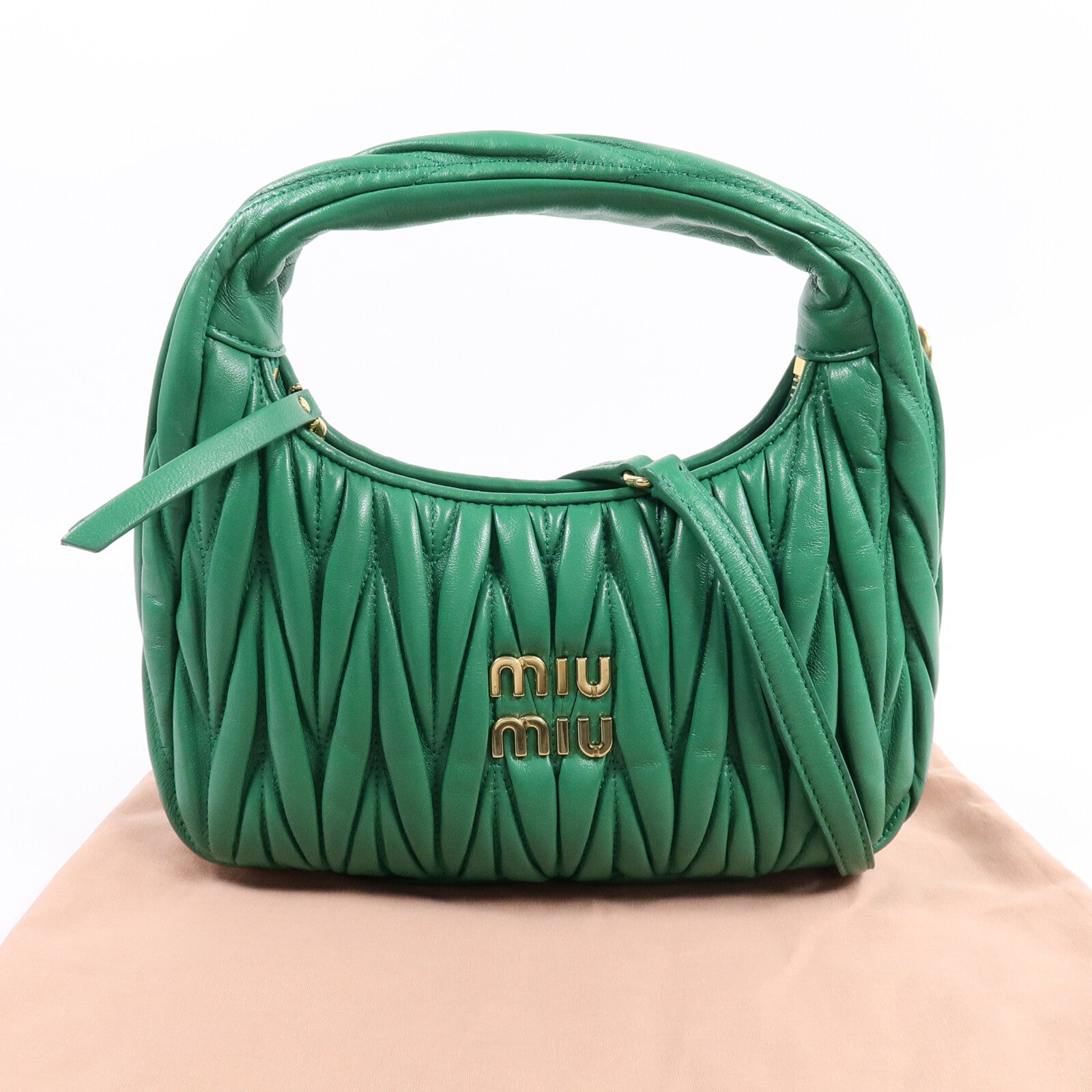 Miu Miu 牛皮皮革Wander Matelasse手挽肩背兩用袋
