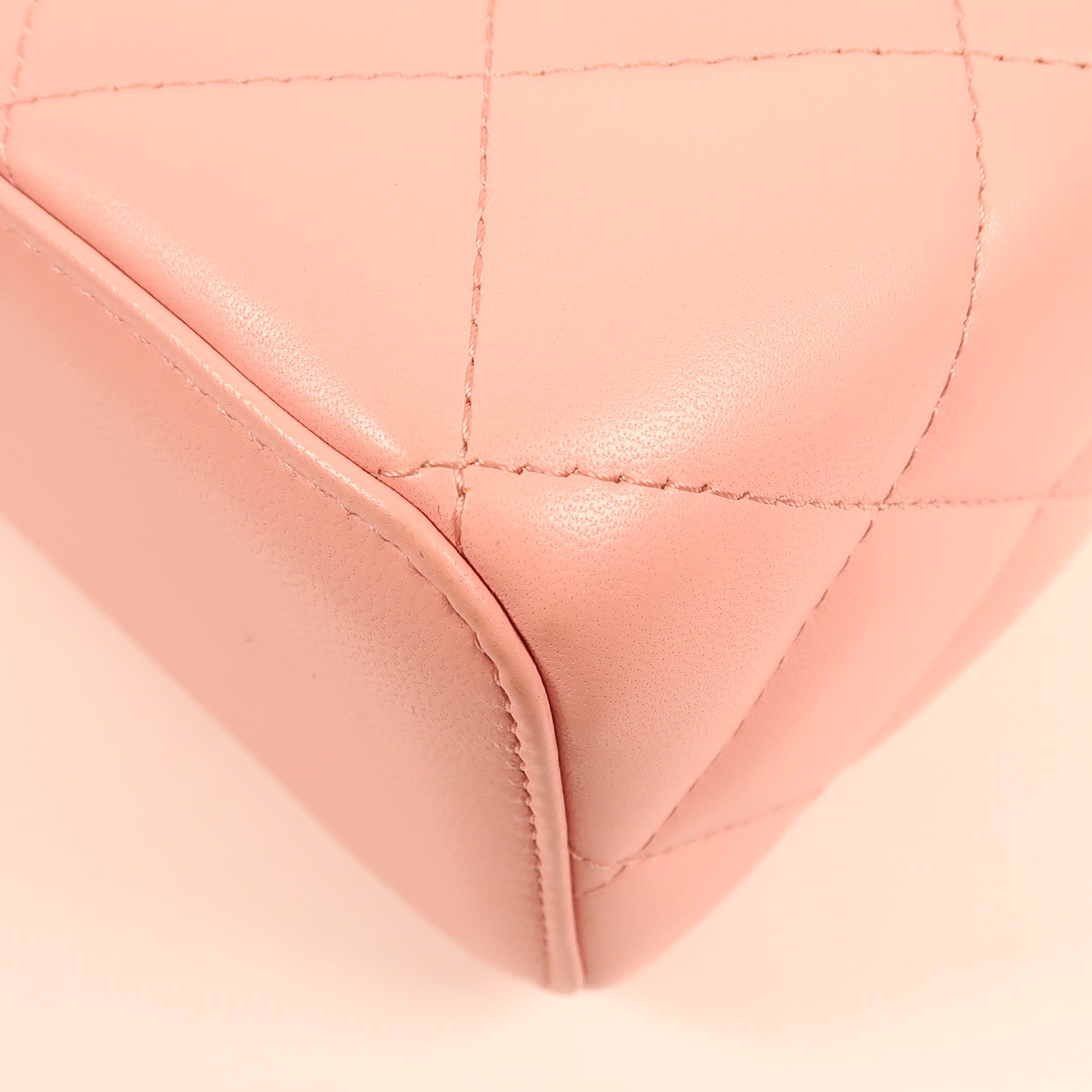 CHANEL CC GHW Vanity Chain Shoulder Bag Lambskin Leather Pink
