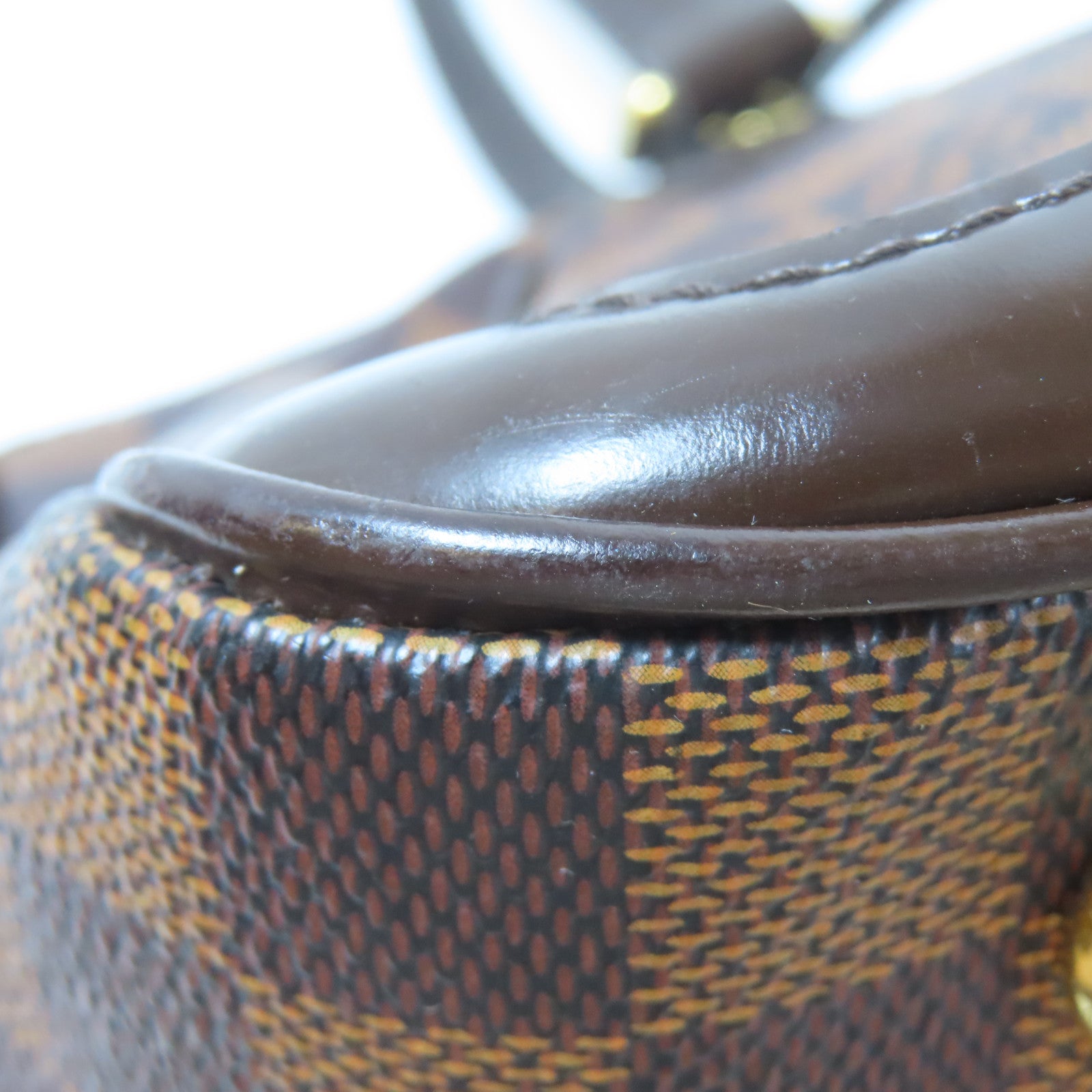 LOUIS VUITTON 【激減優惠】Damier Ebene Verona PM金扣手挽袋啡色