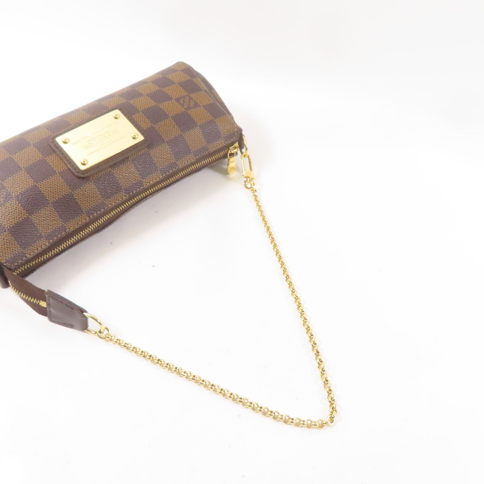 LOUIS VUITTON Damier Eva金扣手挽肩背兩用袋棕色