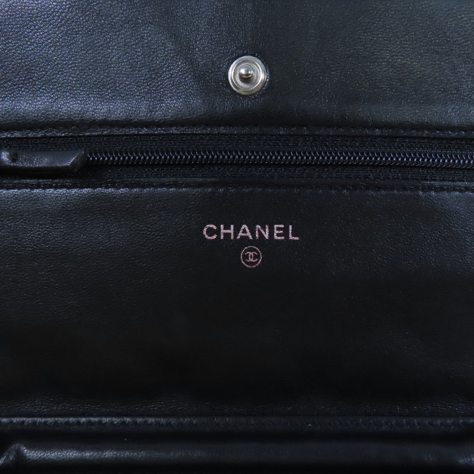 CHANEL 羊皮皮革WOC銀扣鏈帶肩背袋