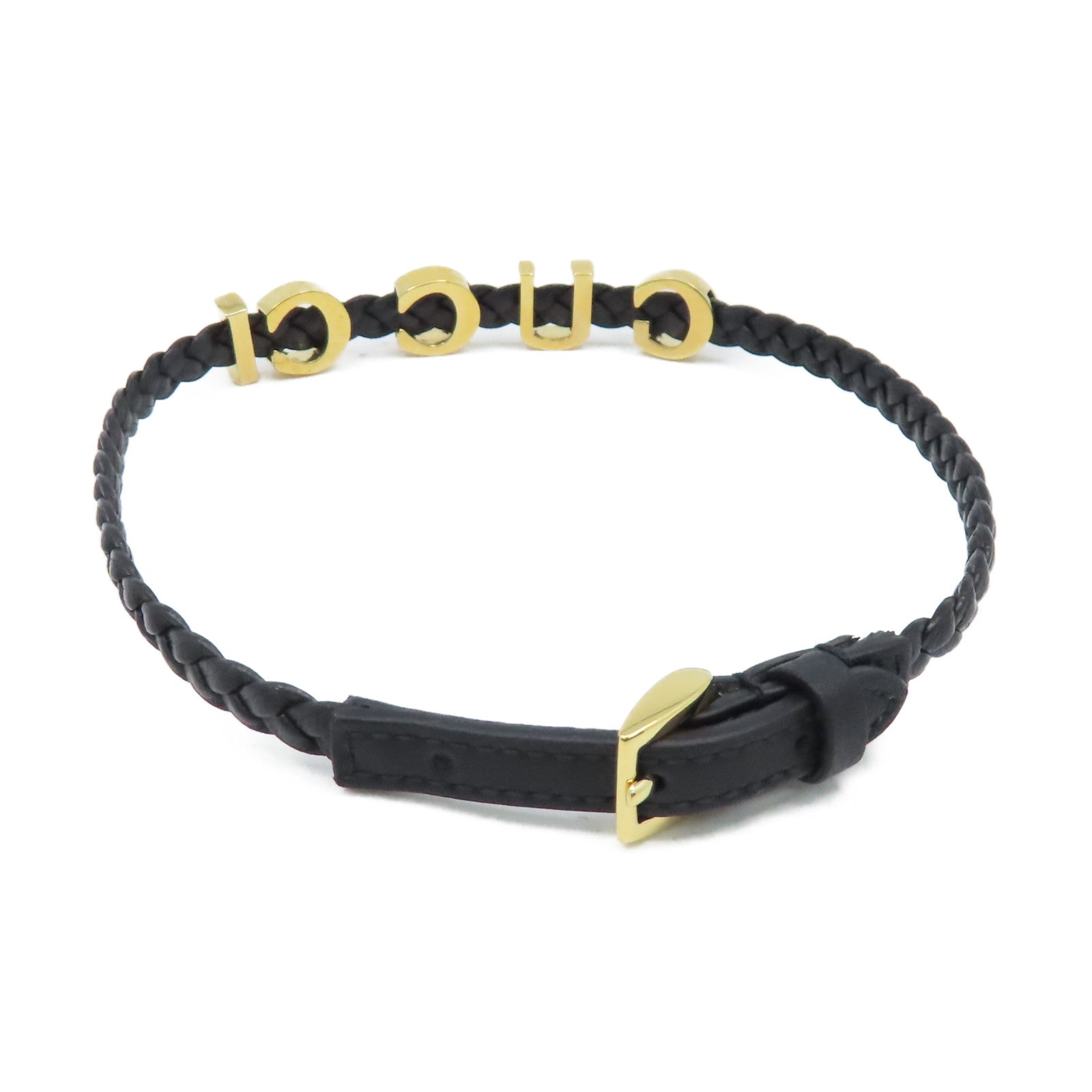GUCCI 【激減優惠】牛皮皮革Gucci Choker項圈黑色/金色