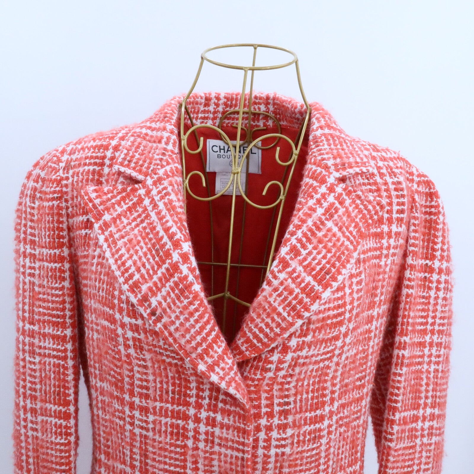 CHANEL Wool/Acrvlic/MohairTweed Long Coat大衣