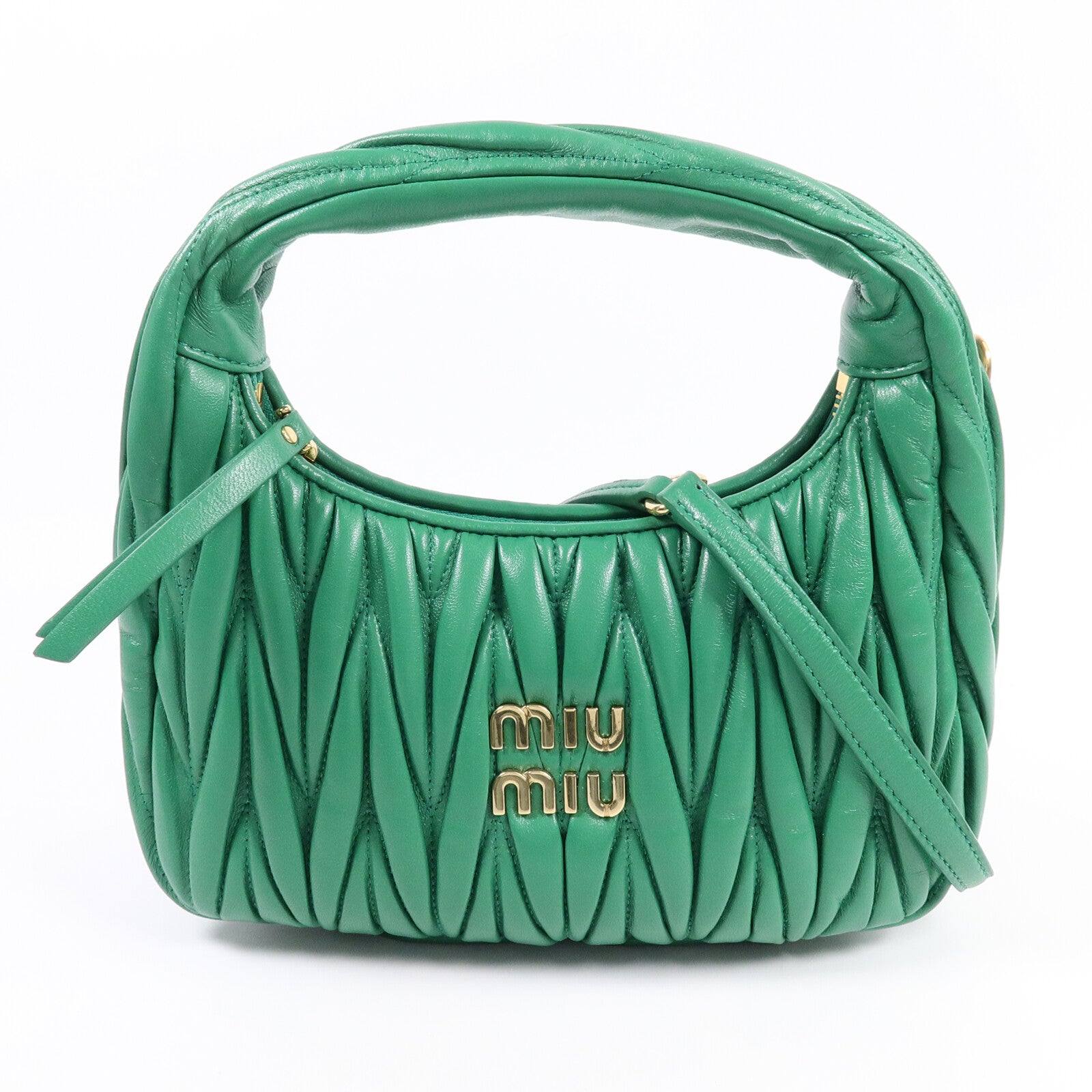 Miu Miu 牛皮皮革Wander Matelasse手挽肩背兩用袋