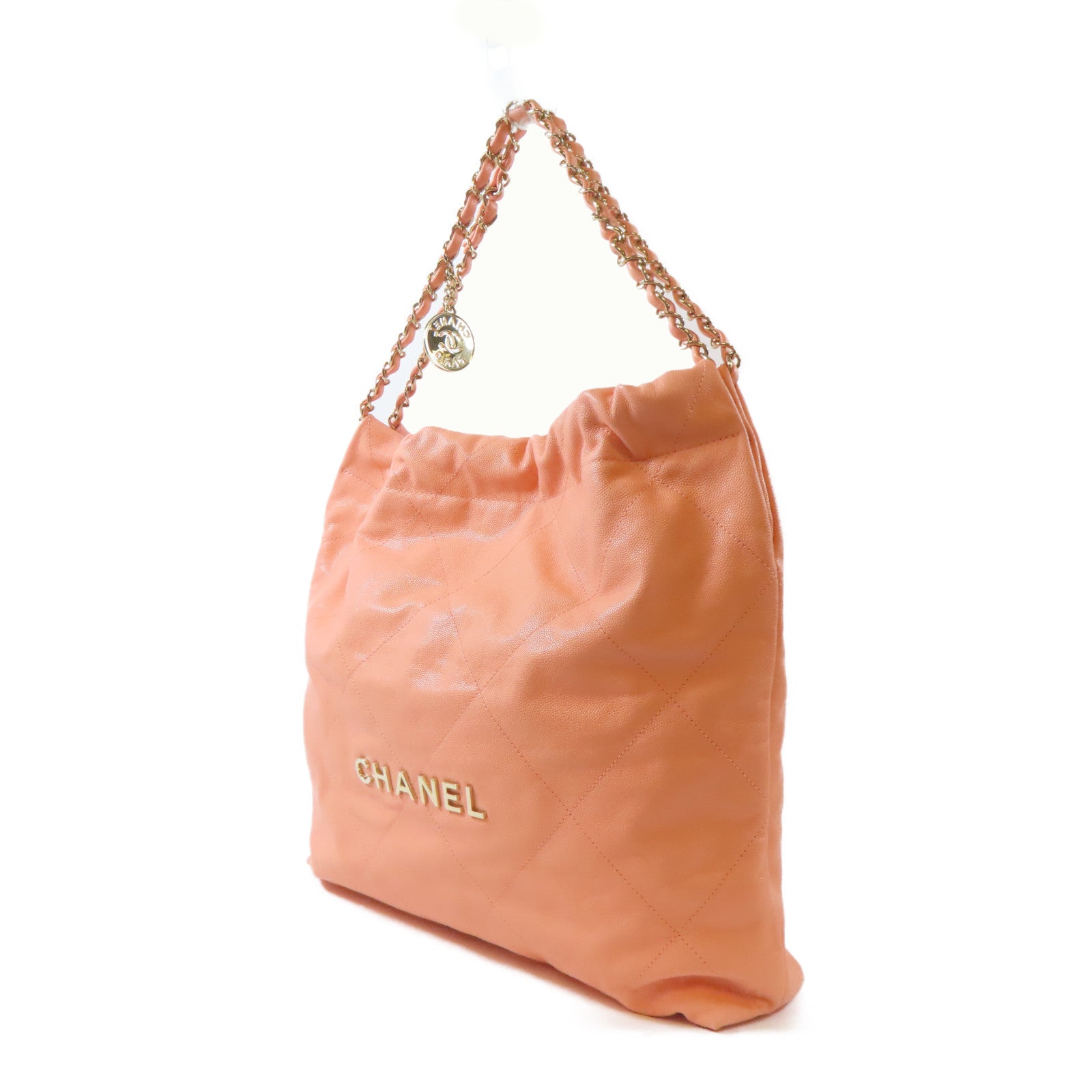 CHANEL 【激減優惠】菱格牛皮皮革Chain Shoulder金扣鏈帶肩背袋粉紅色