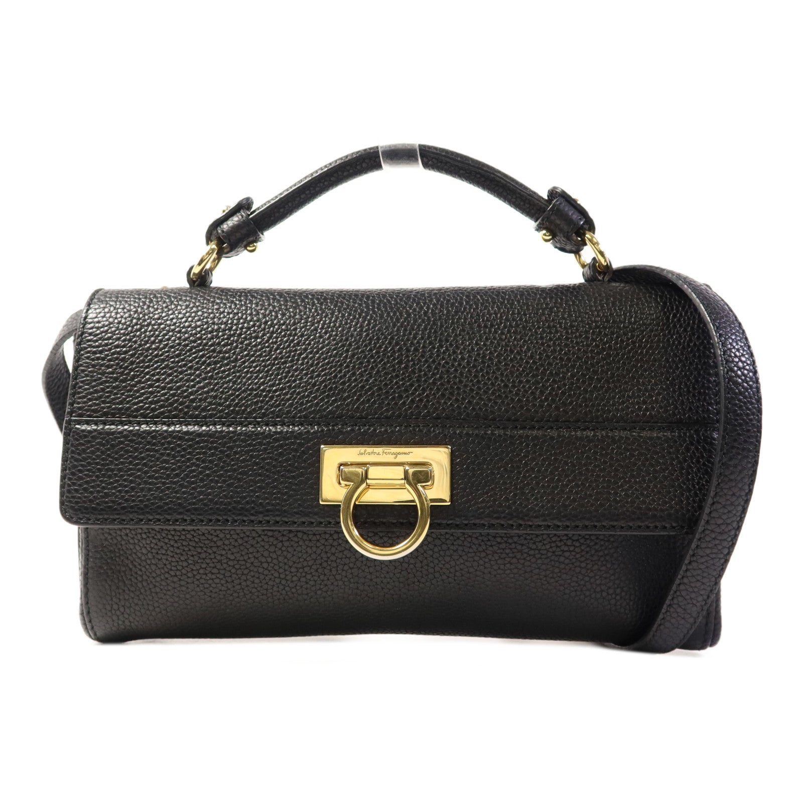 Salvatore Ferragamo 牛皮皮革Shoulder Bag金扣手挽肩背兩用袋