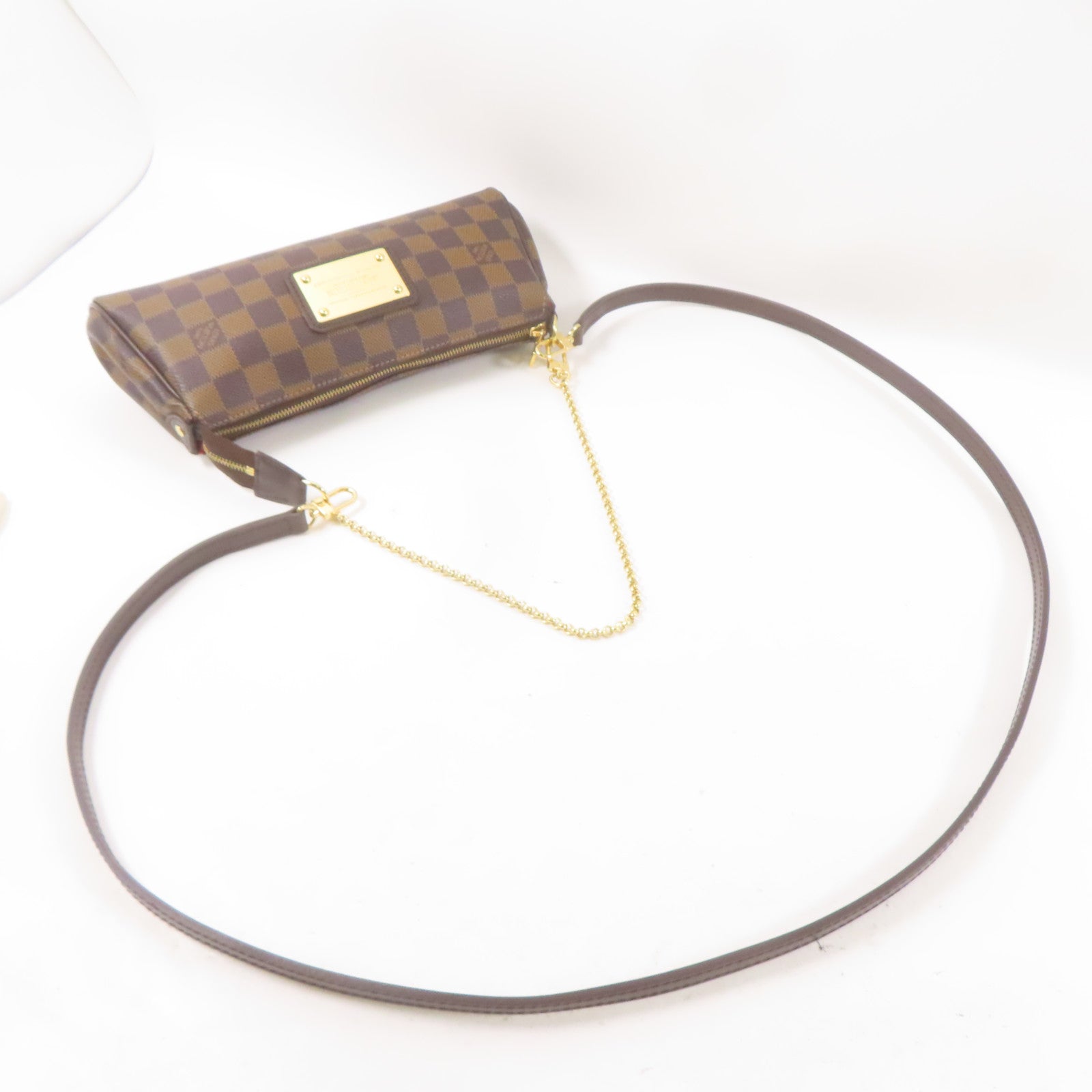 LOUIS VUITTON Damier Eva金扣手挽肩背兩用袋棕色