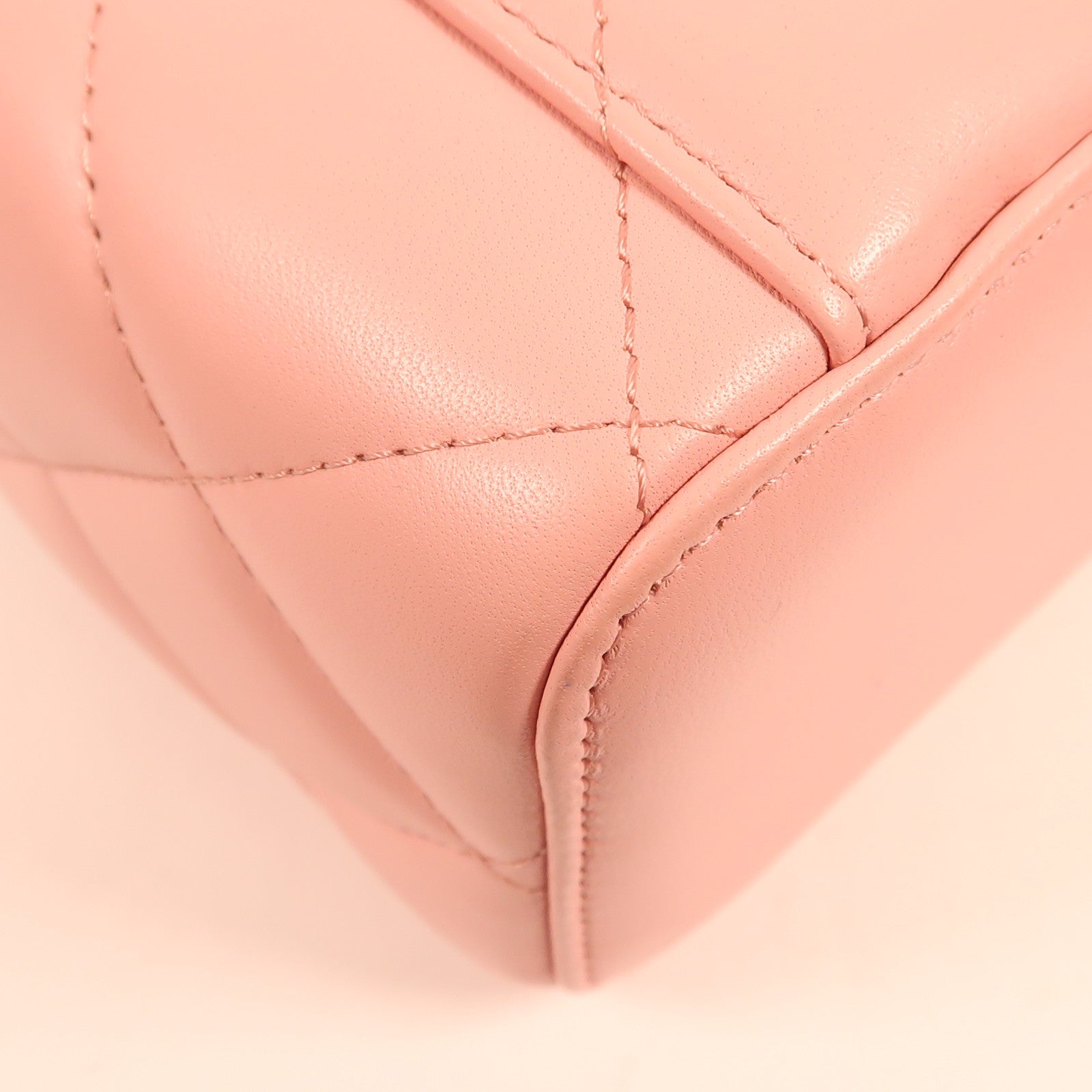 CHANEL CC GHW Vanity Chain Shoulder Bag Lambskin Leather Pink