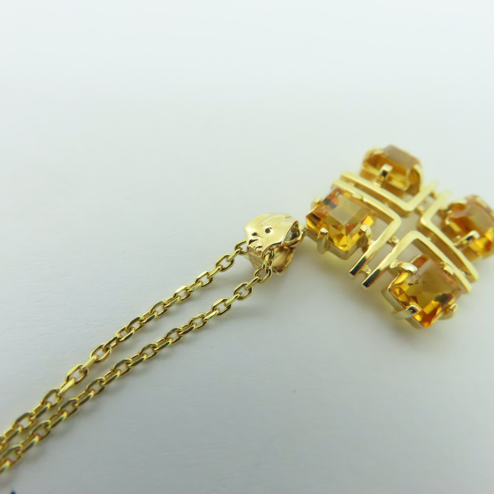 JEWELRY 【激減優惠】18K黃金Crystal Necklace水晶項鍊黃色