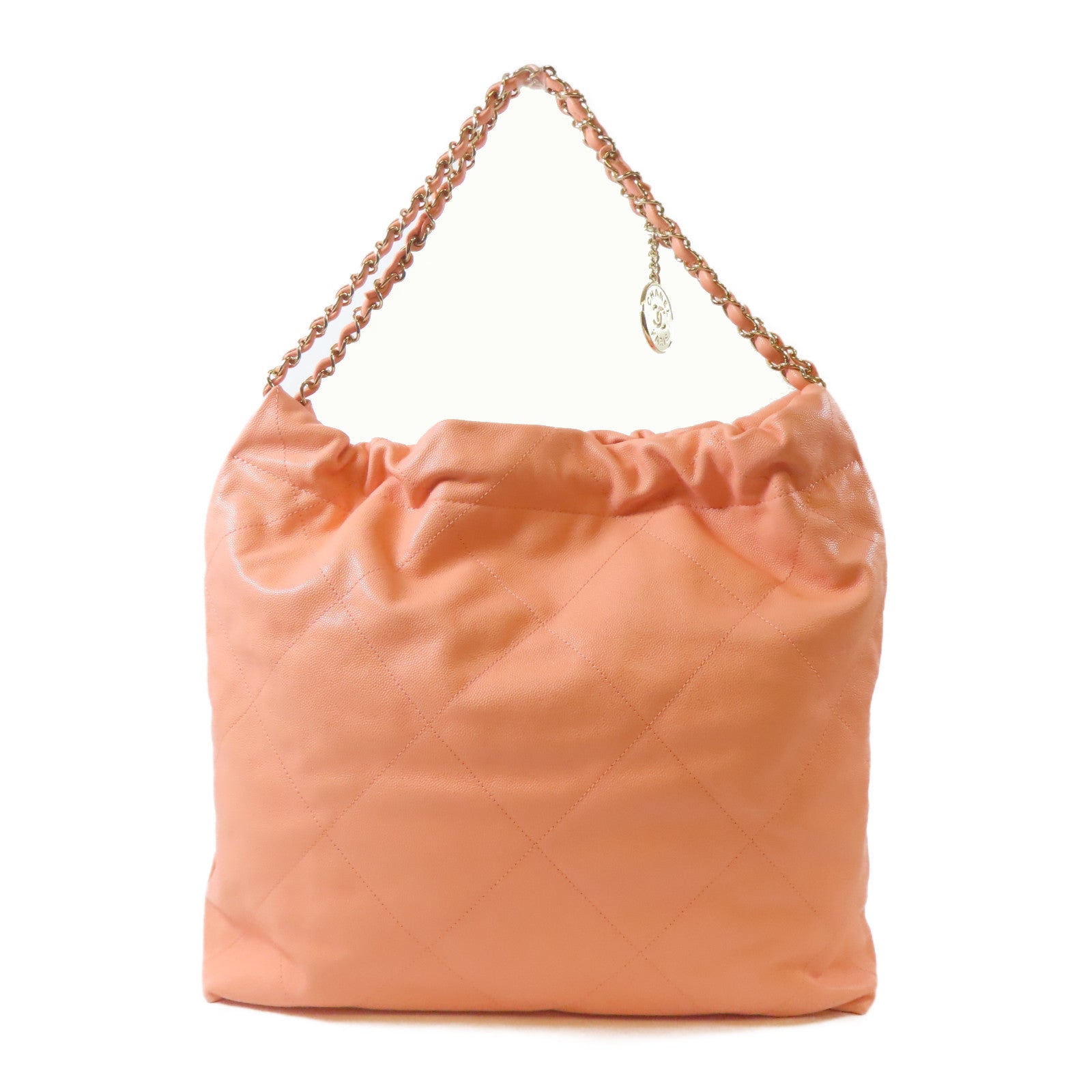 CHANEL 【激減優惠】菱格牛皮皮革Chain Shoulder金扣鏈帶肩背袋粉紅色