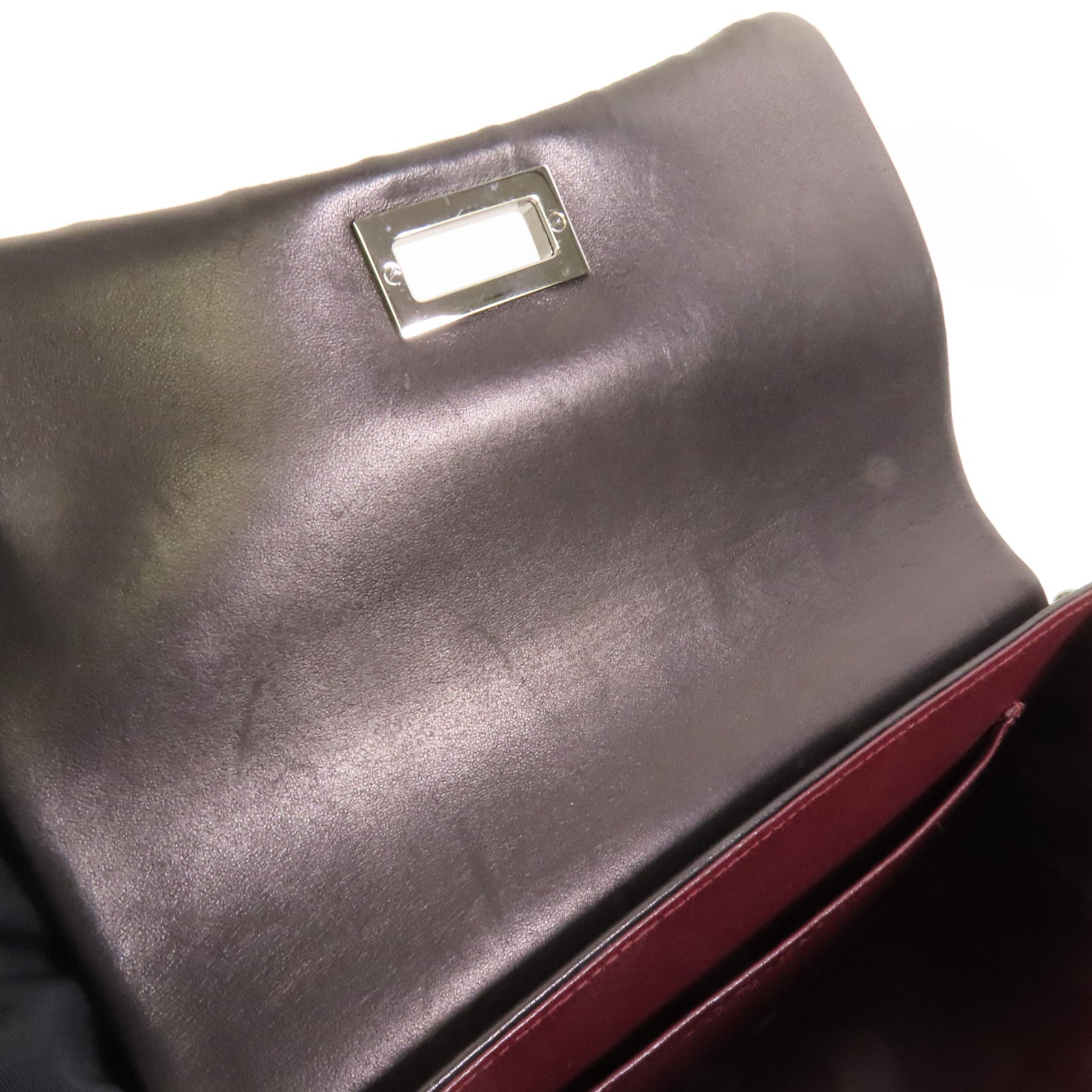 CHANEL 羊皮皮革Shoulder Bag銀扣鏈帶肩背袋