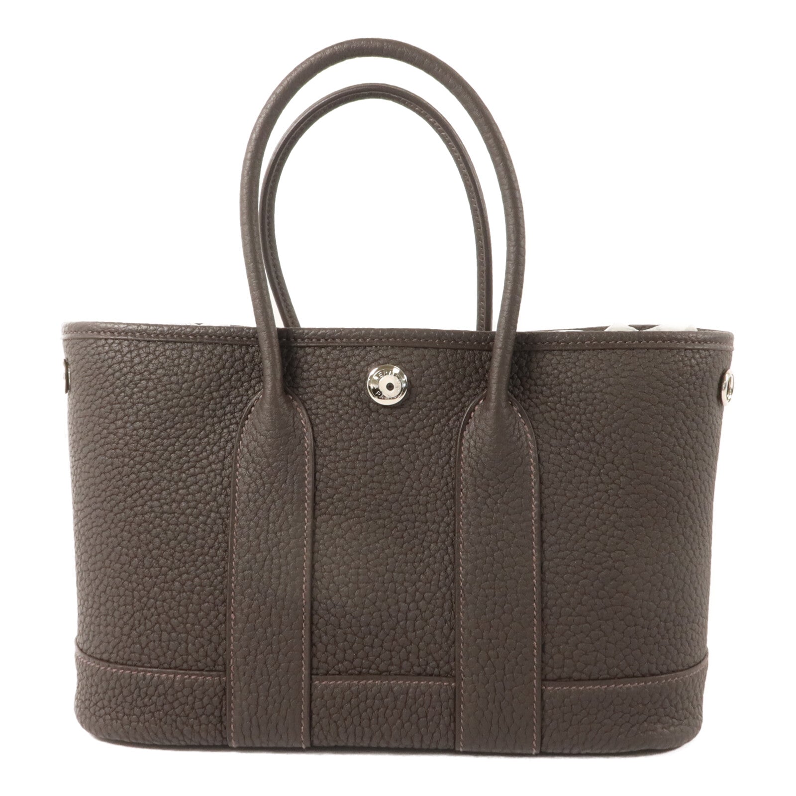 HERMES Negonda皮革Mini Garden Party手挽袋Bai-Brun