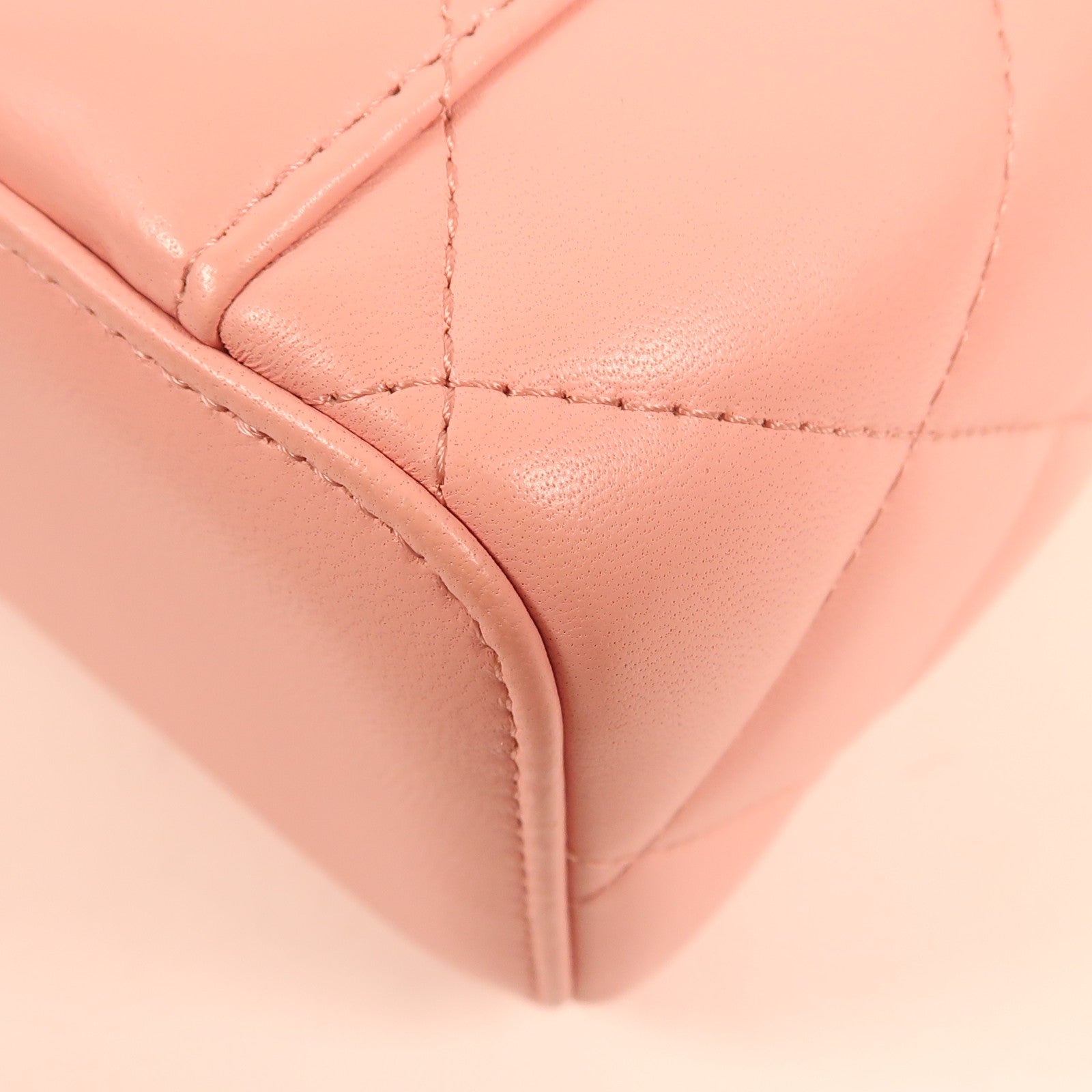 CHANEL CC GHW Vanity Chain Shoulder Bag Lambskin Leather Pink
