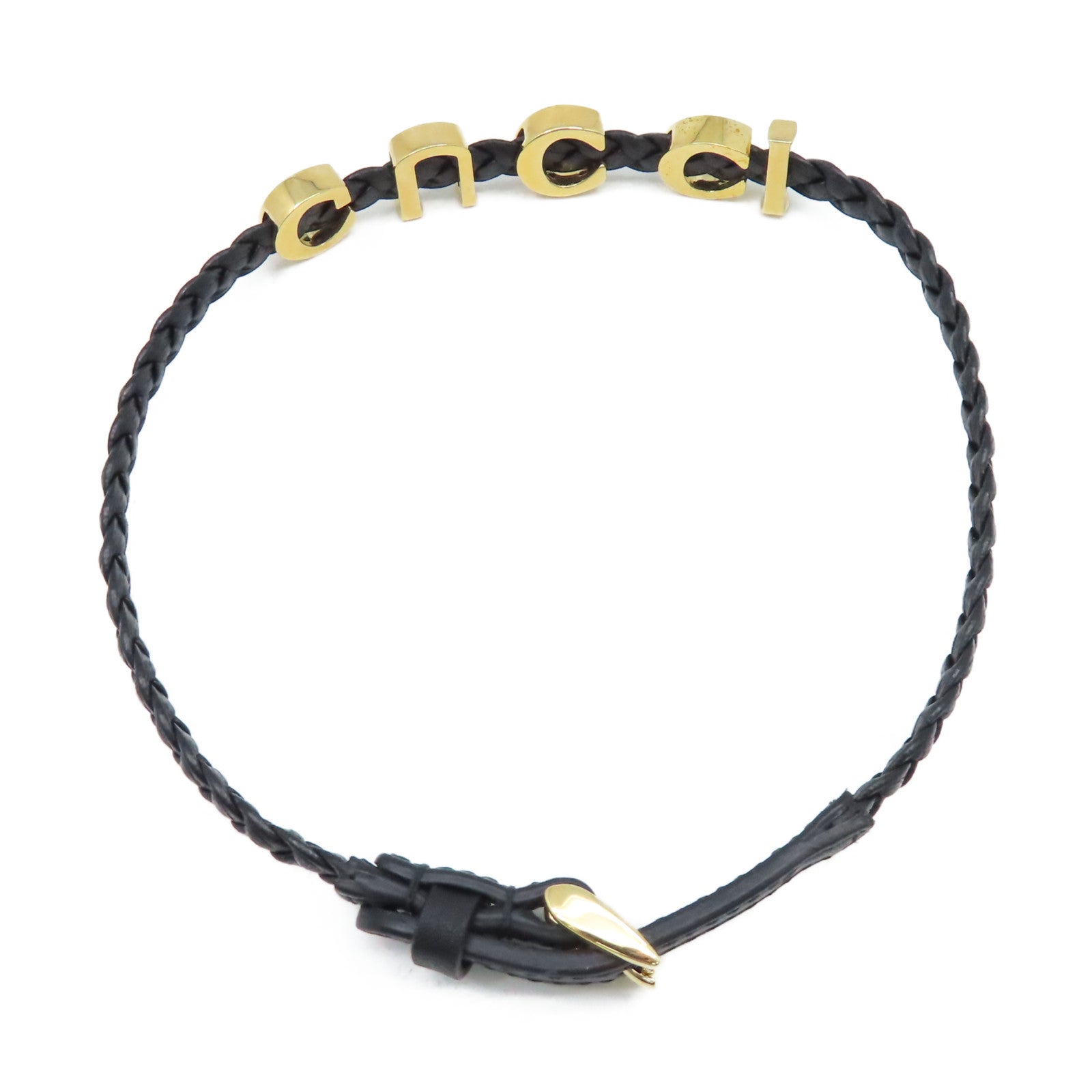 GUCCI 【激減優惠】牛皮皮革Gucci Choker項圈黑色/金色