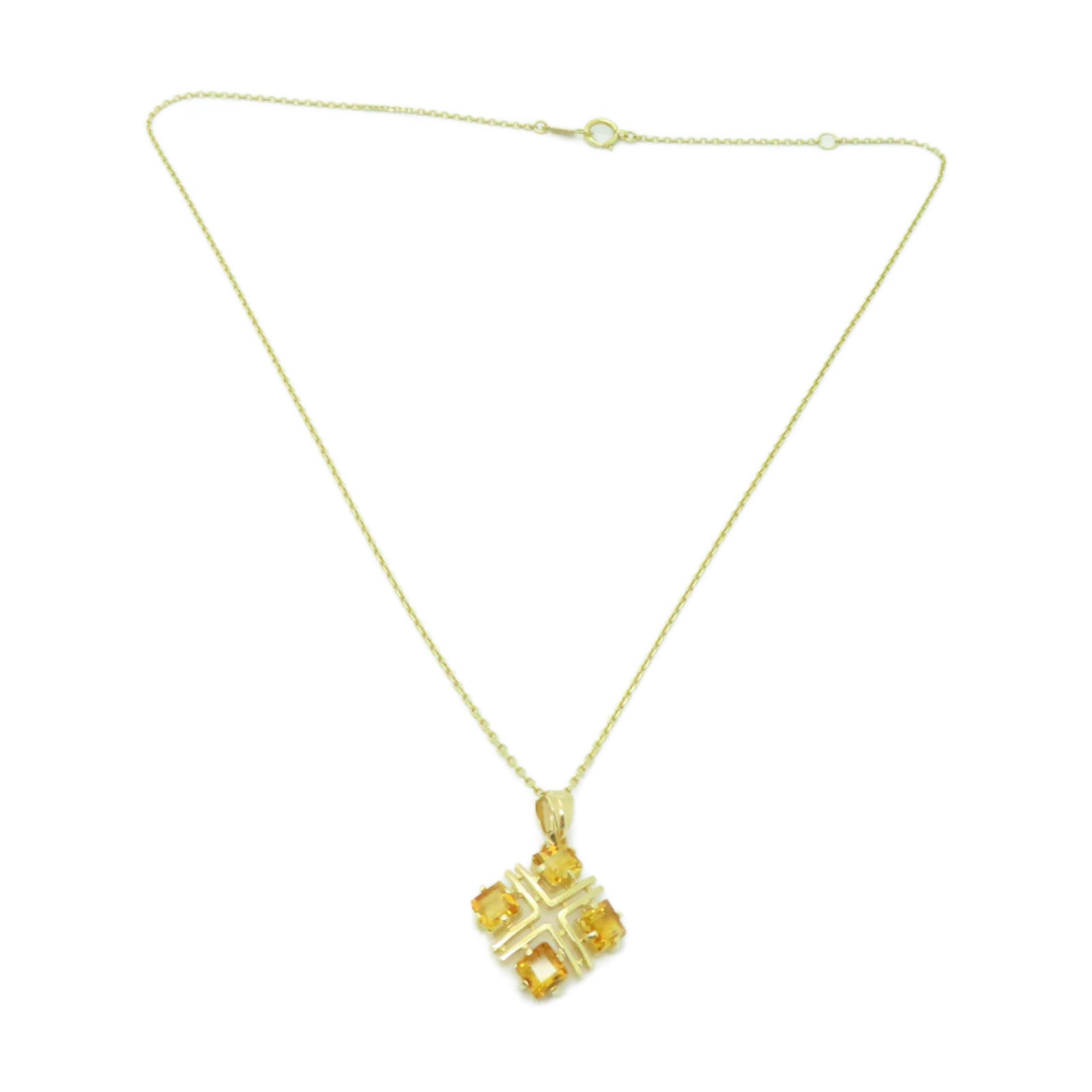 JEWELRY 【激減優惠】18K黃金Crystal Necklace水晶項鍊黃色